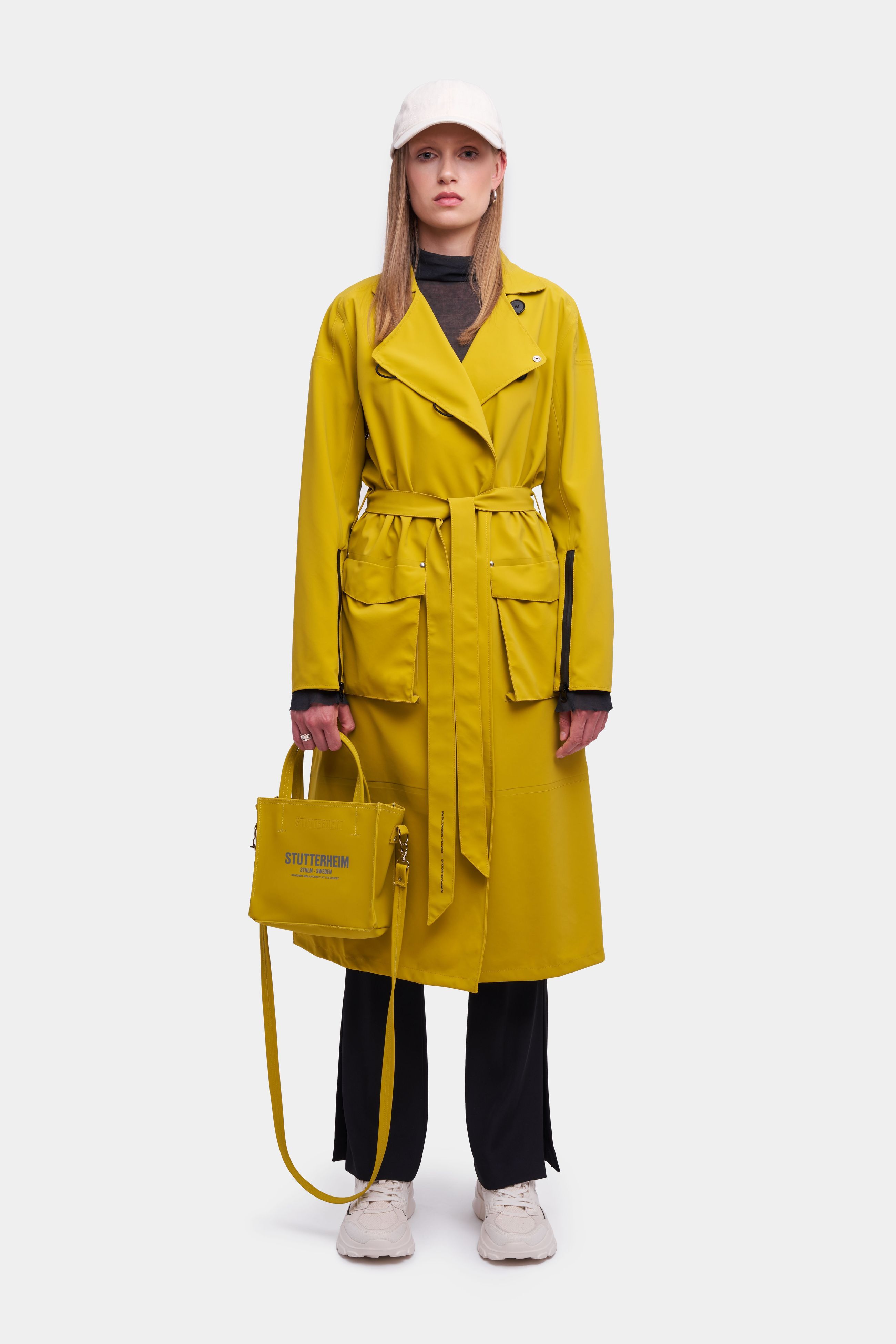 stutterheim kista matte trench coat gold women jackets trench-coats