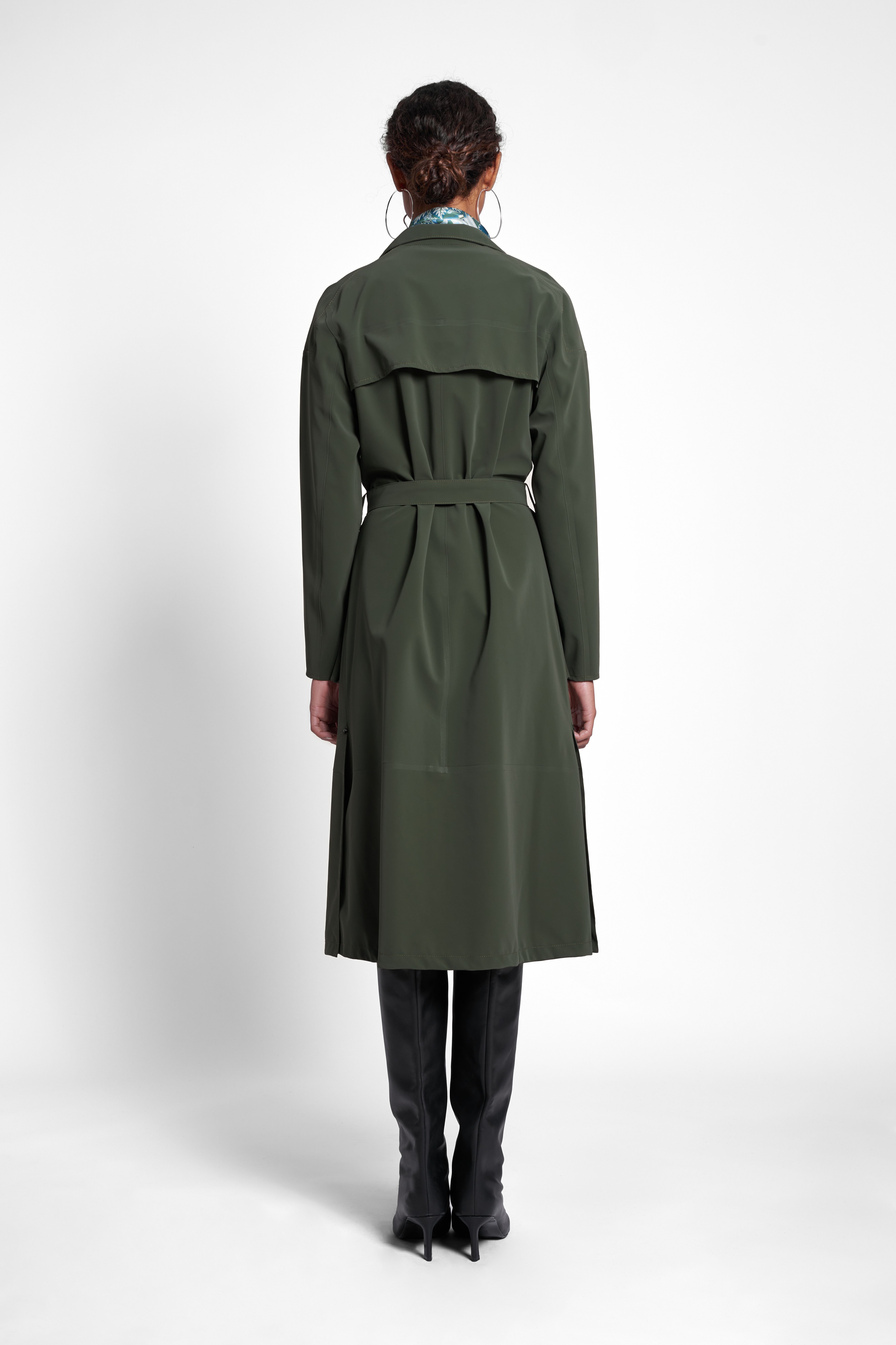 Kista Matte Trench Coat Green