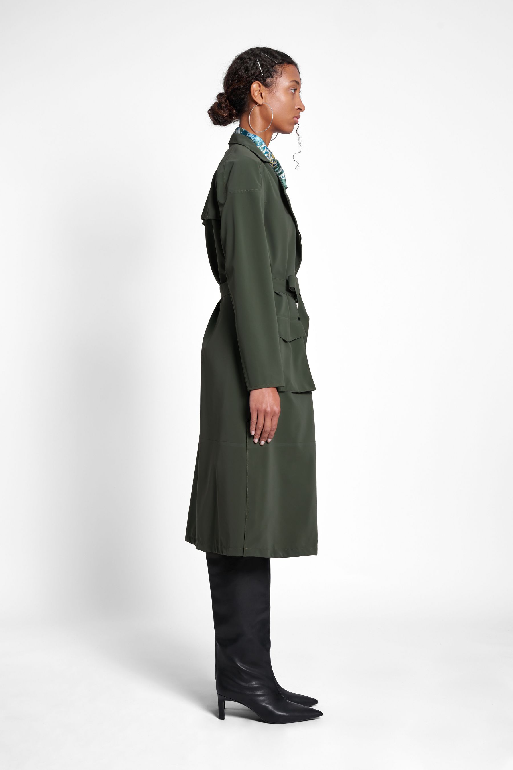 stutterheim kista matte trench coat green women jackets trench-coats