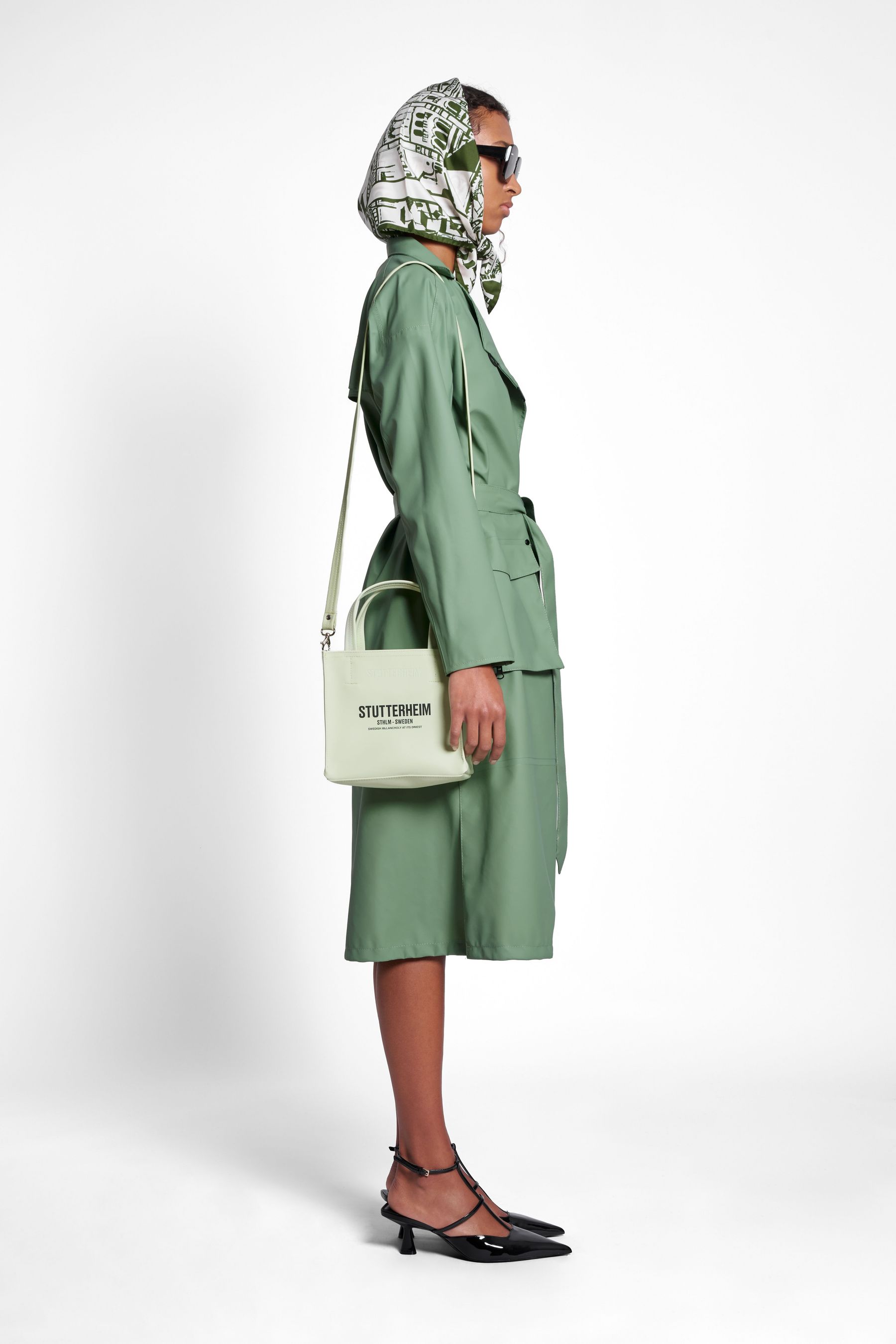 stutterheim kista trench coat loden green women jackets trench-coats