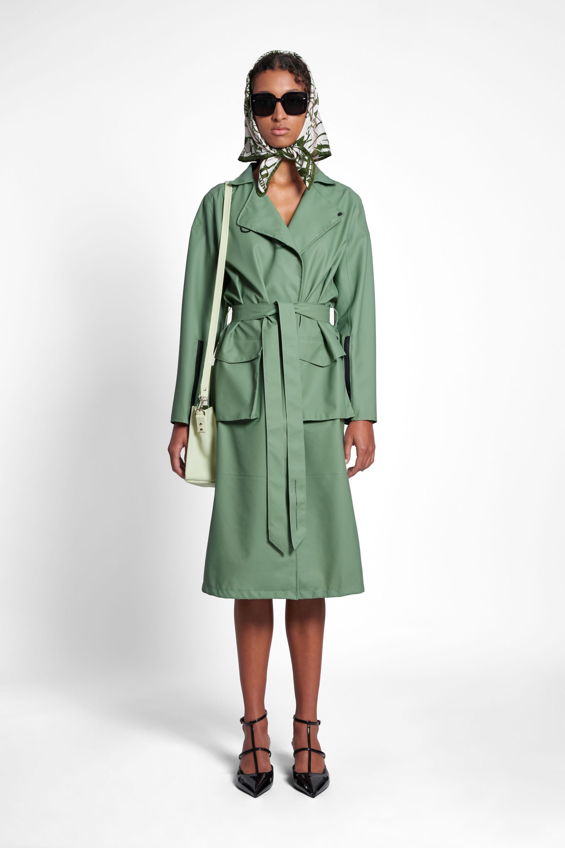 stutterheim kista trench coat loden green women jackets trench-coats
