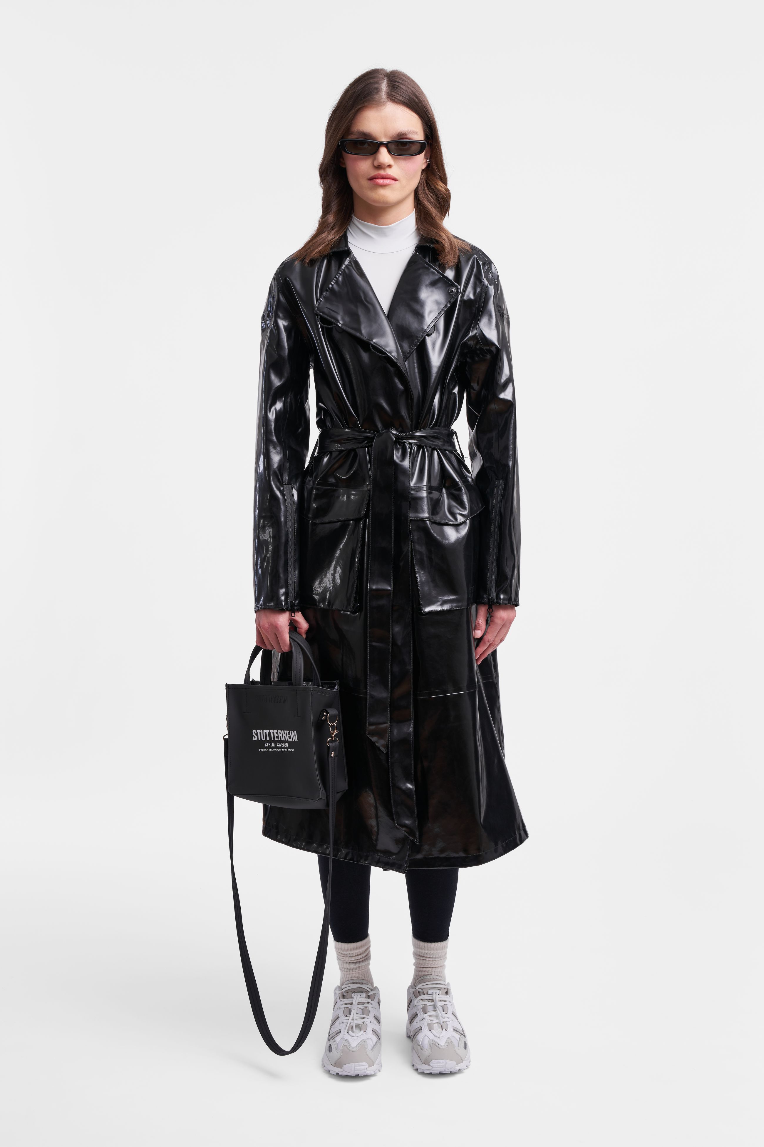 stutterheim kista opal trench coat black women jackets trench-coats