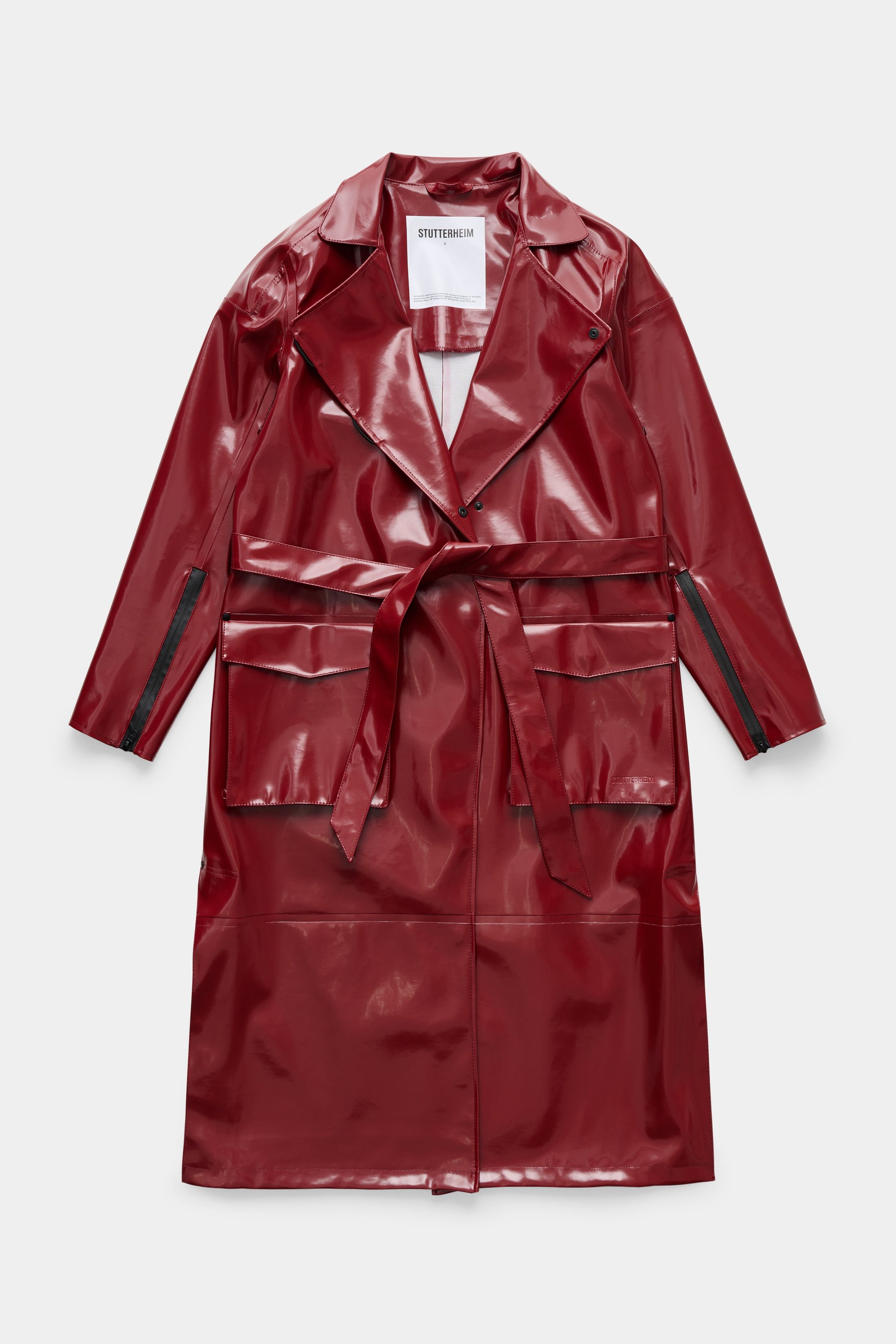 stutterheim kista opal trench coat burgundy women jackets trench-coats