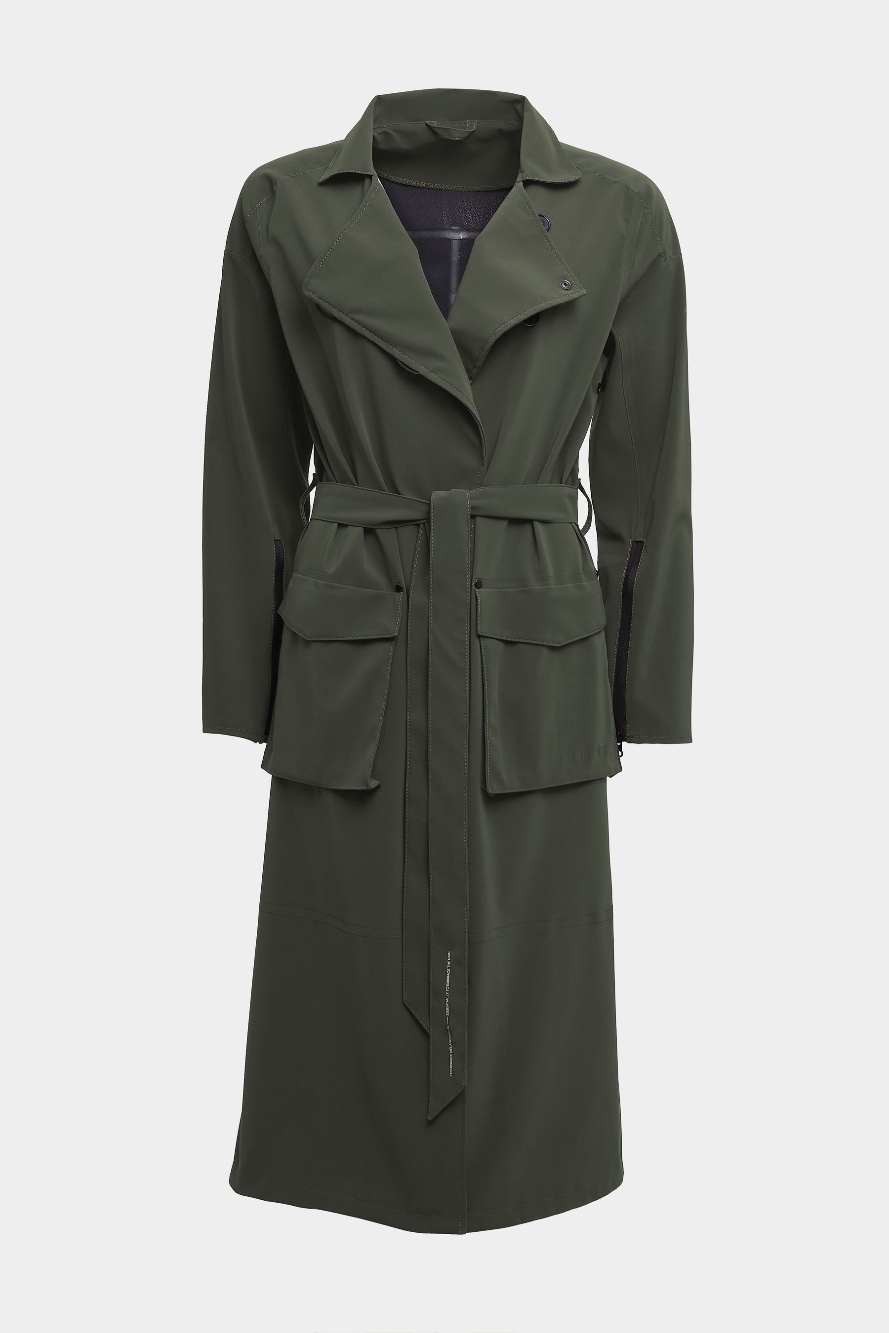 stutterheim kista matte trench coat dark green women jackets trench-coats