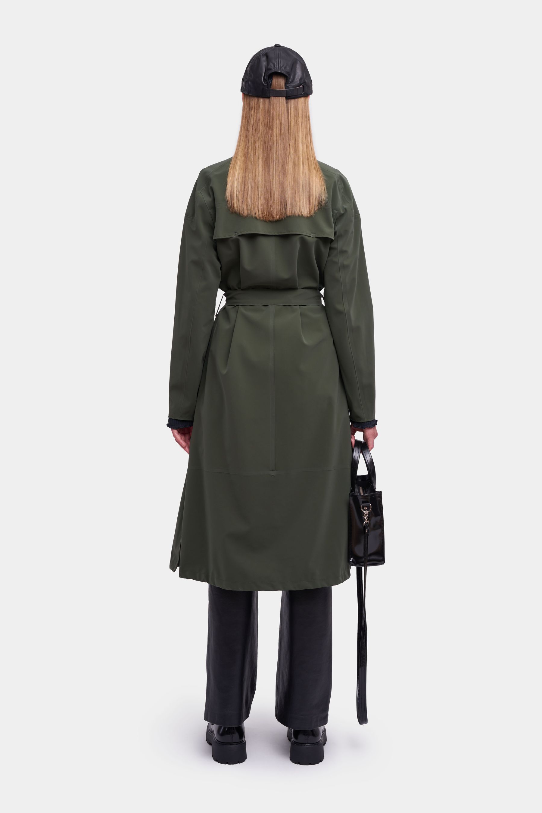 stutterheim kista matte trench coat dark green women jackets trench-coats