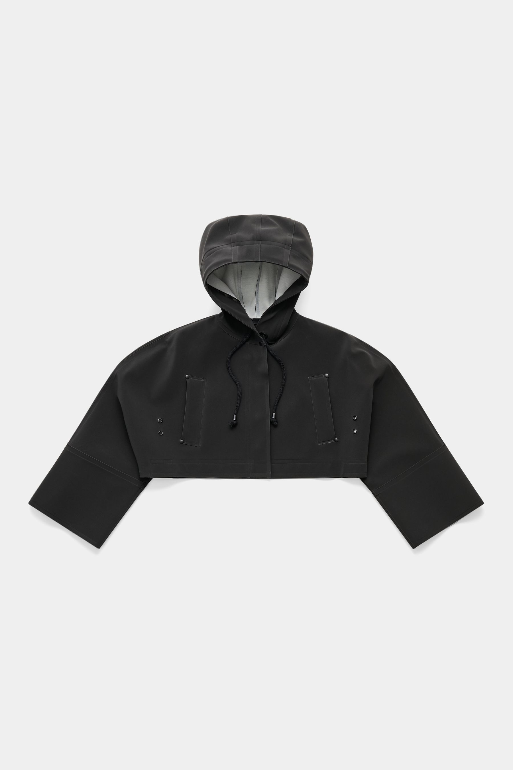 stutterheim lilla tre cropped raincoat black women jackets raincoats