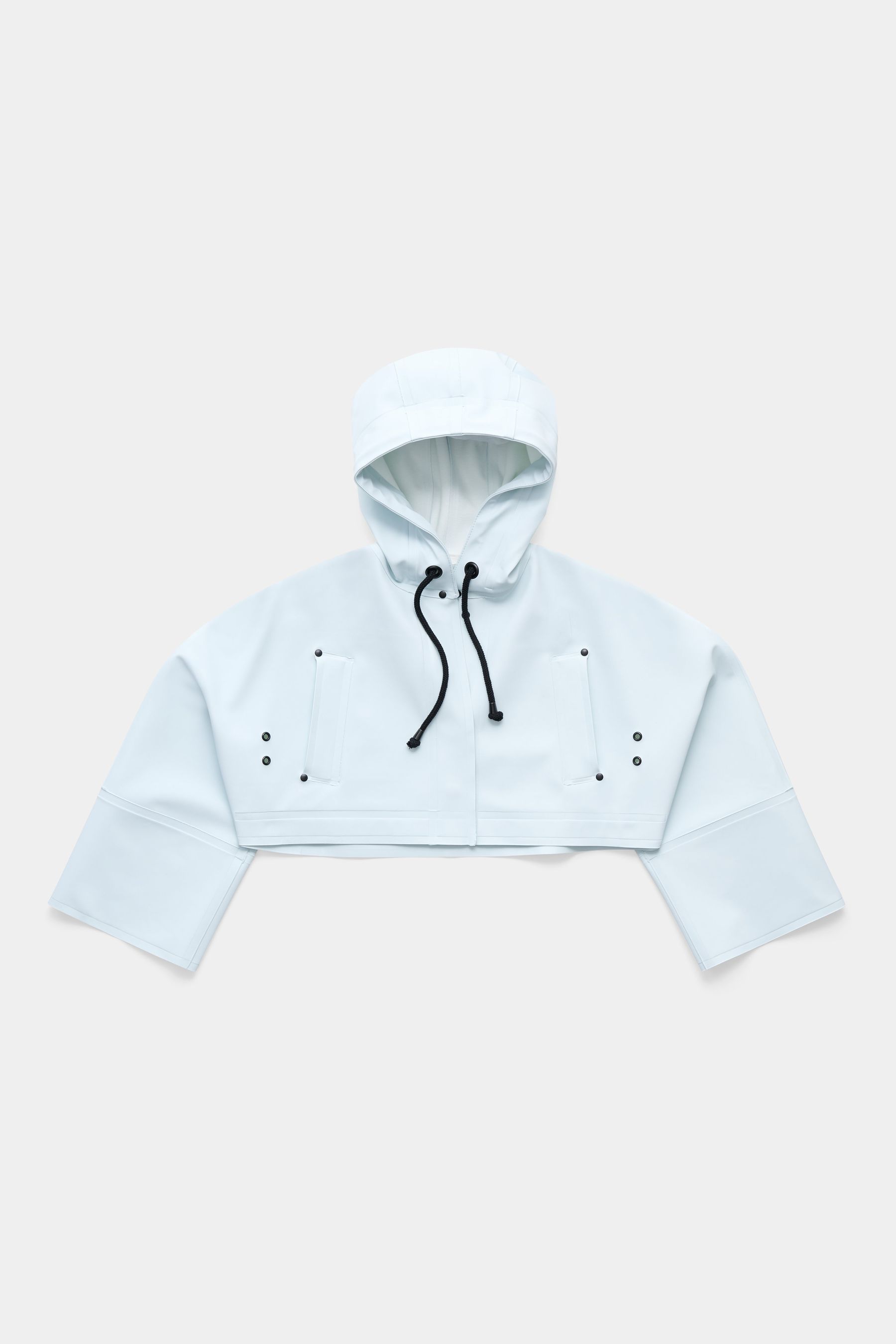 stutterheim lilla tre cropped raincoat frost grey women jackets raincoats