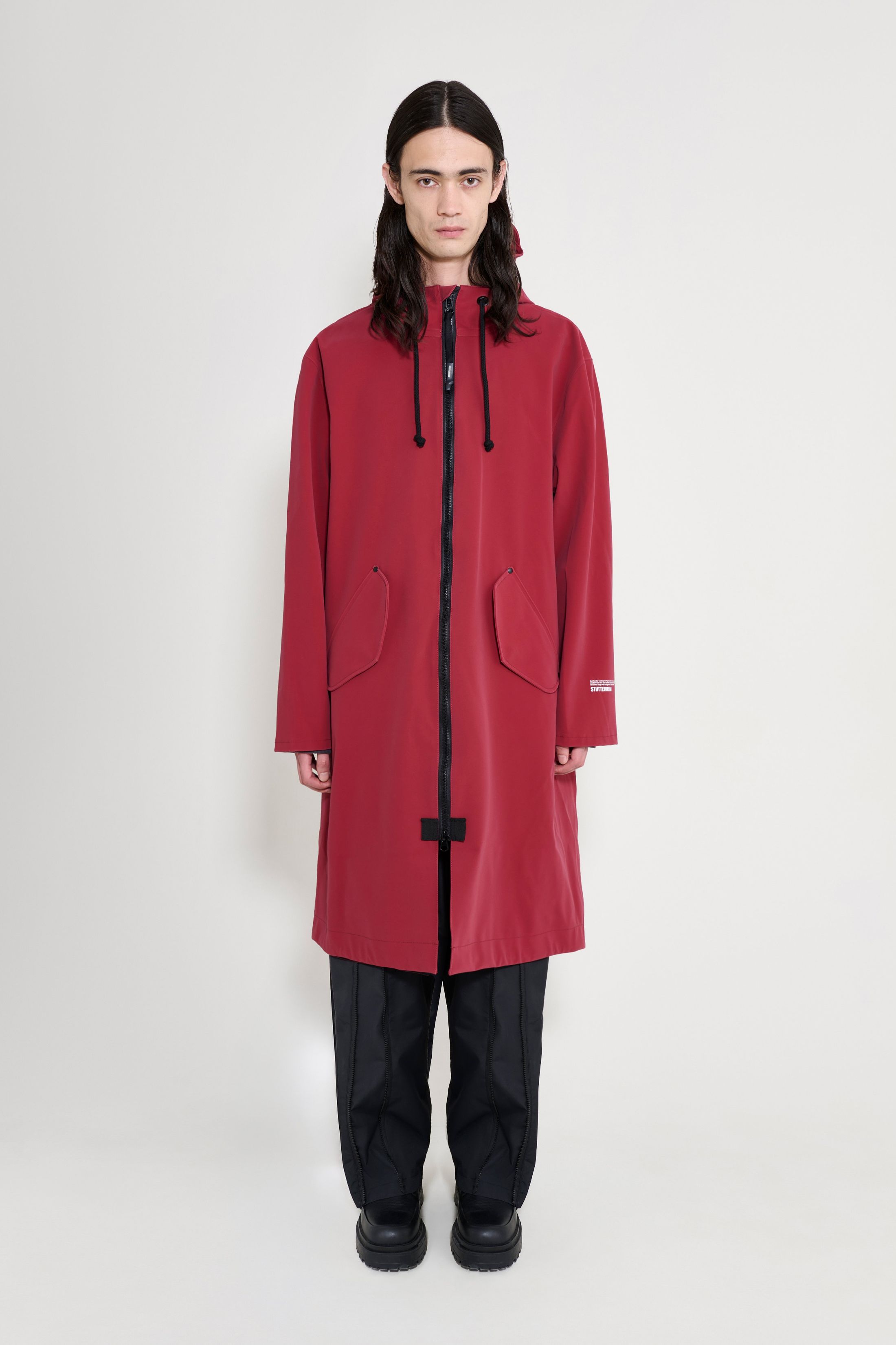 stutterheim martins parka burgundy men jackets parkas
