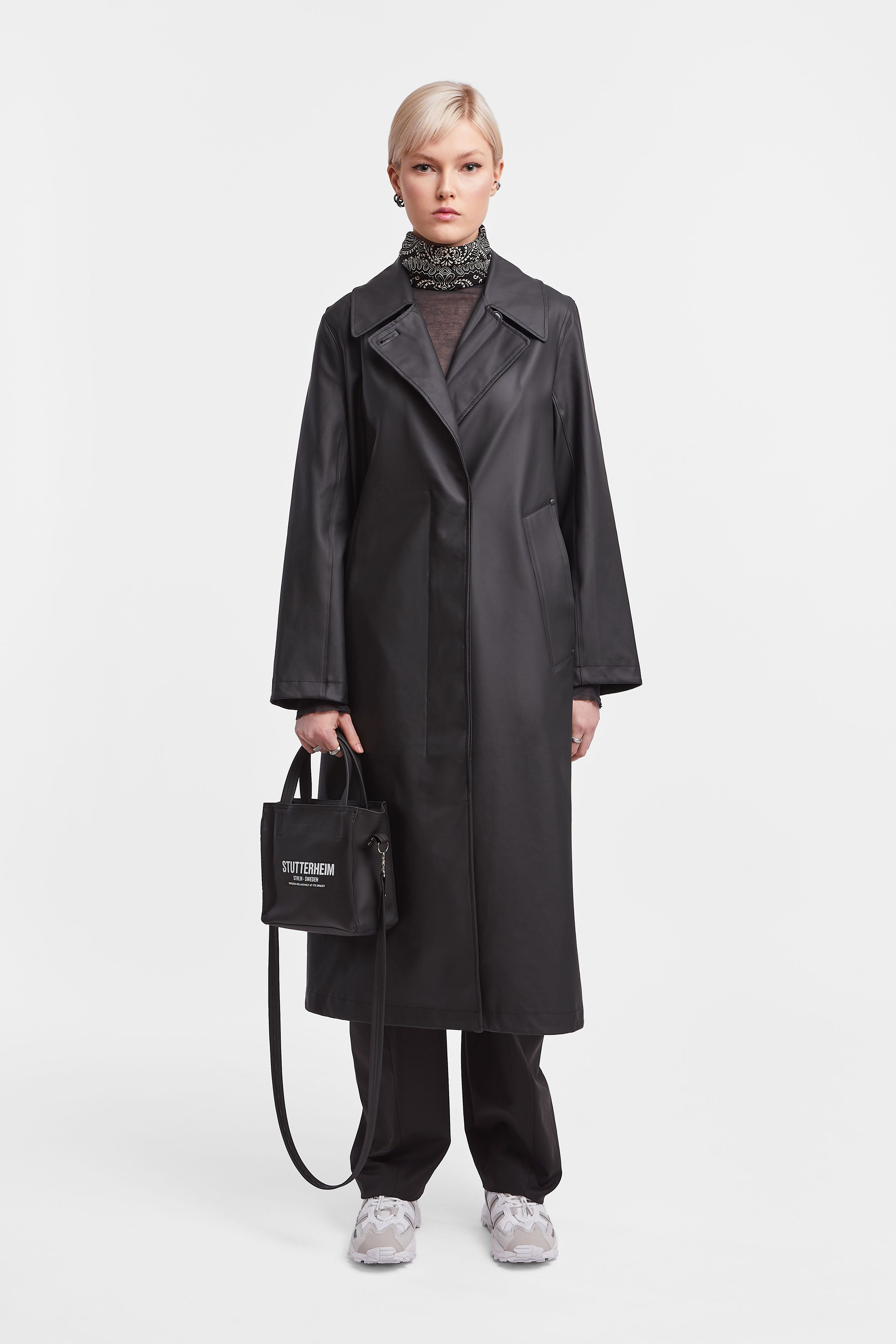 stutterheim mayfair trench coat black women jackets trench-coats