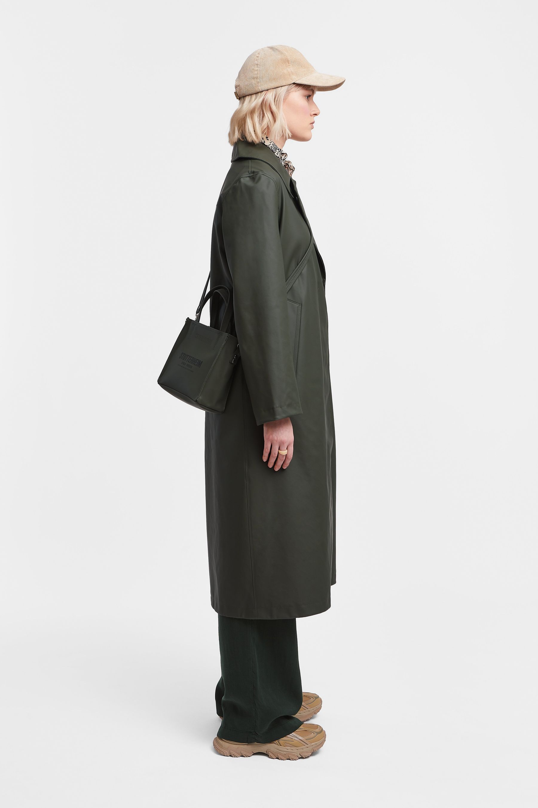 stutterheim mayfair trench coat green women jackets trench-coats