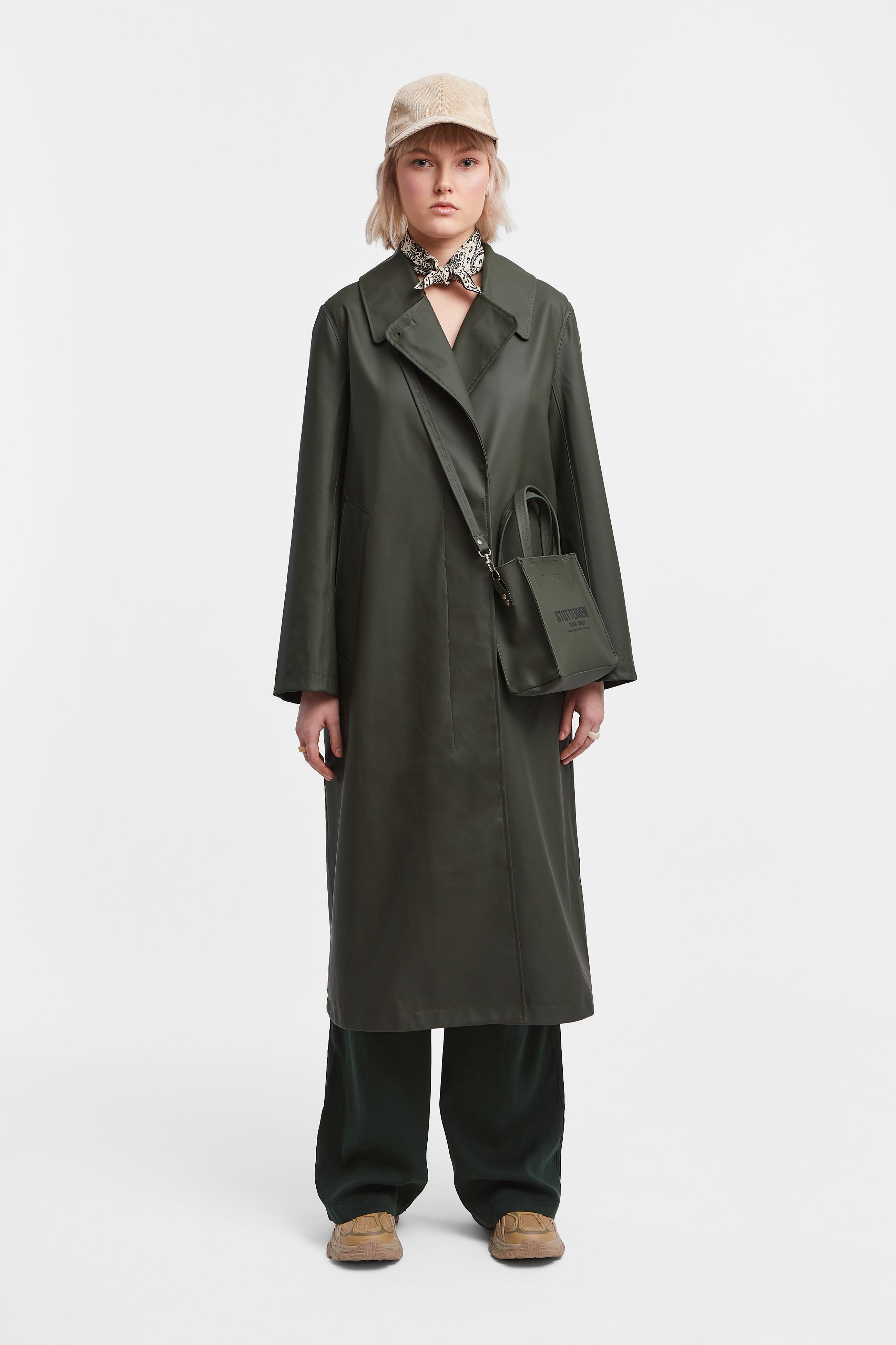 stutterheim mayfair trench coat green women jackets trench-coats