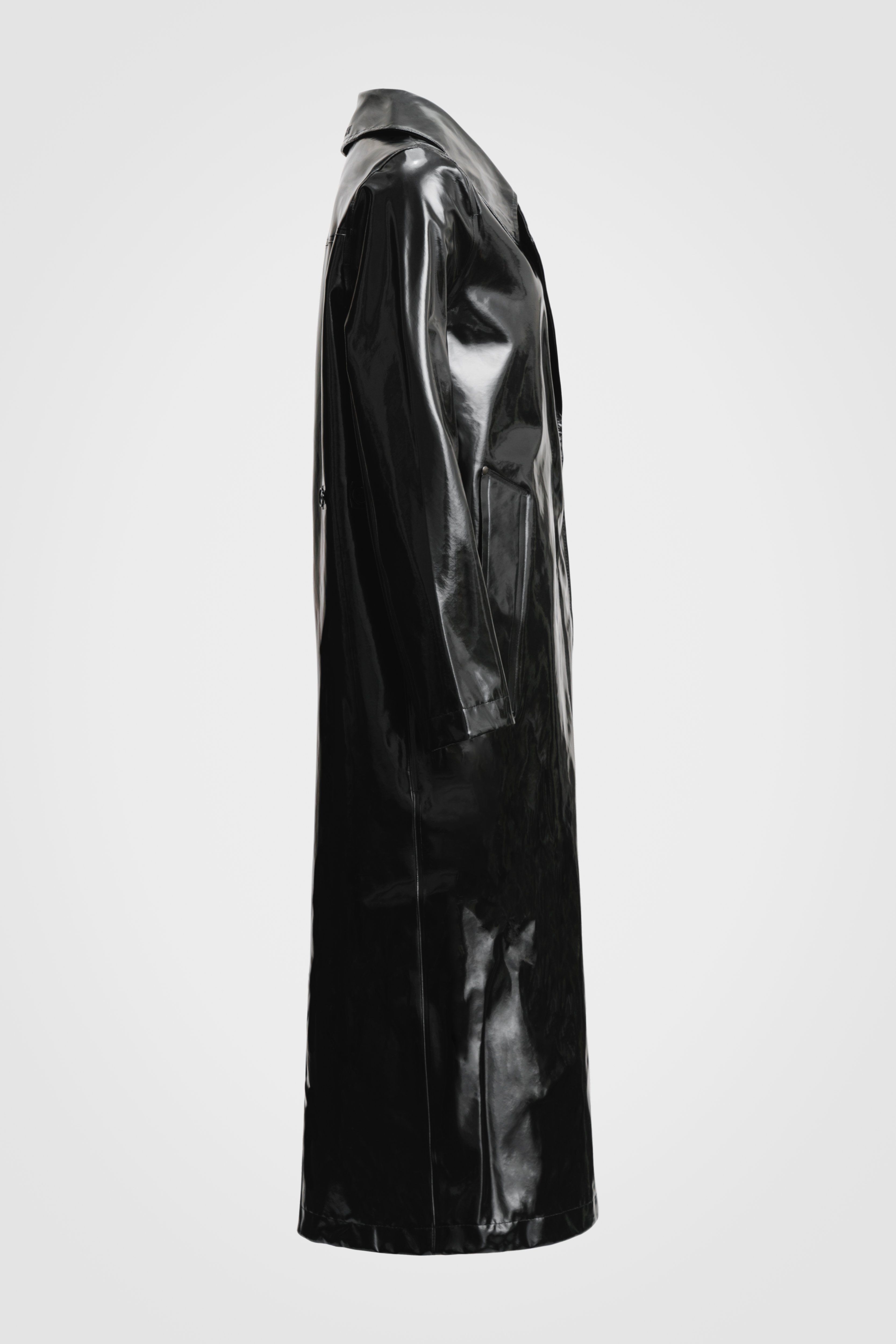 Black pvc raincoat womens cheap