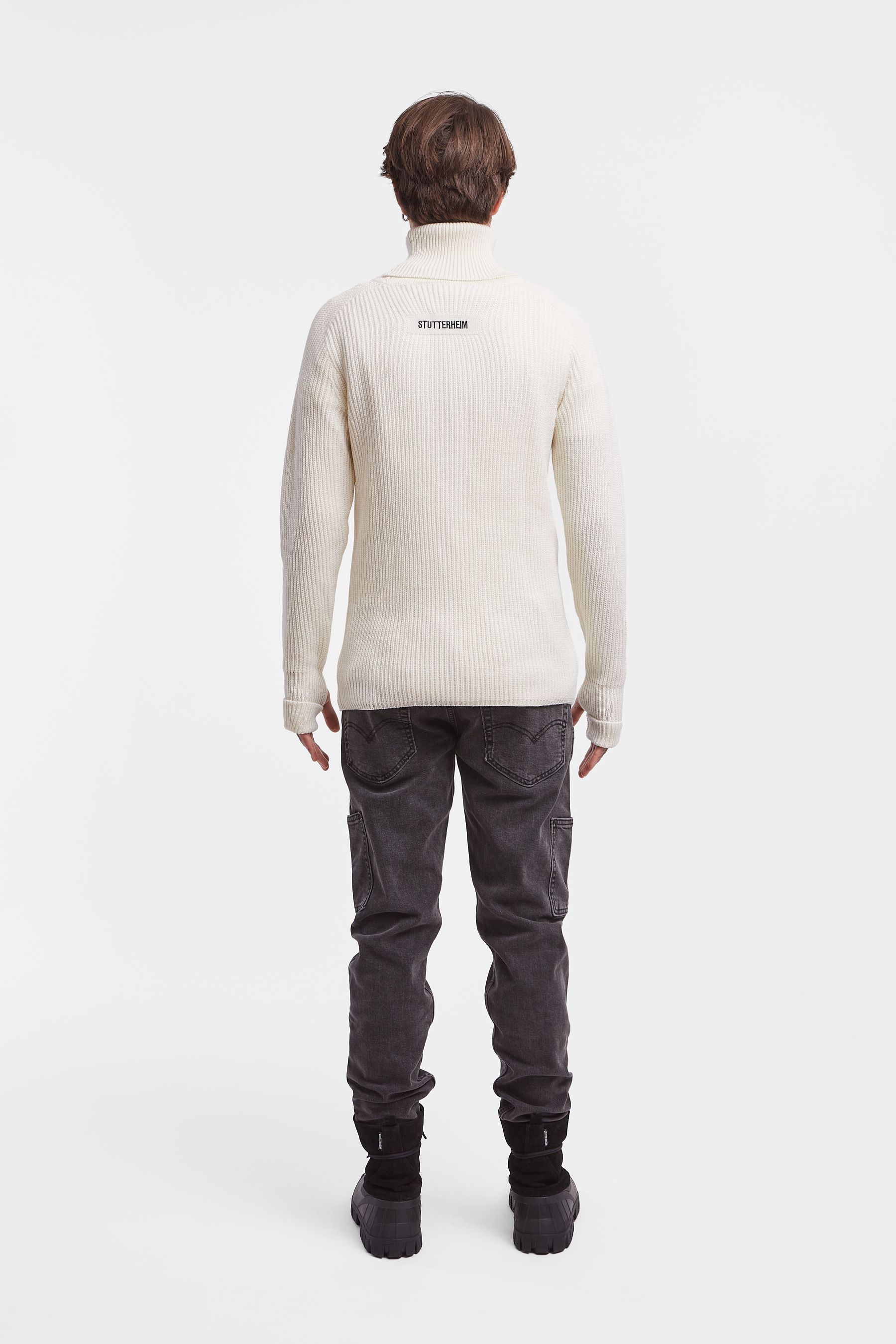 stutterheim original roller sweater off-white men knitwear