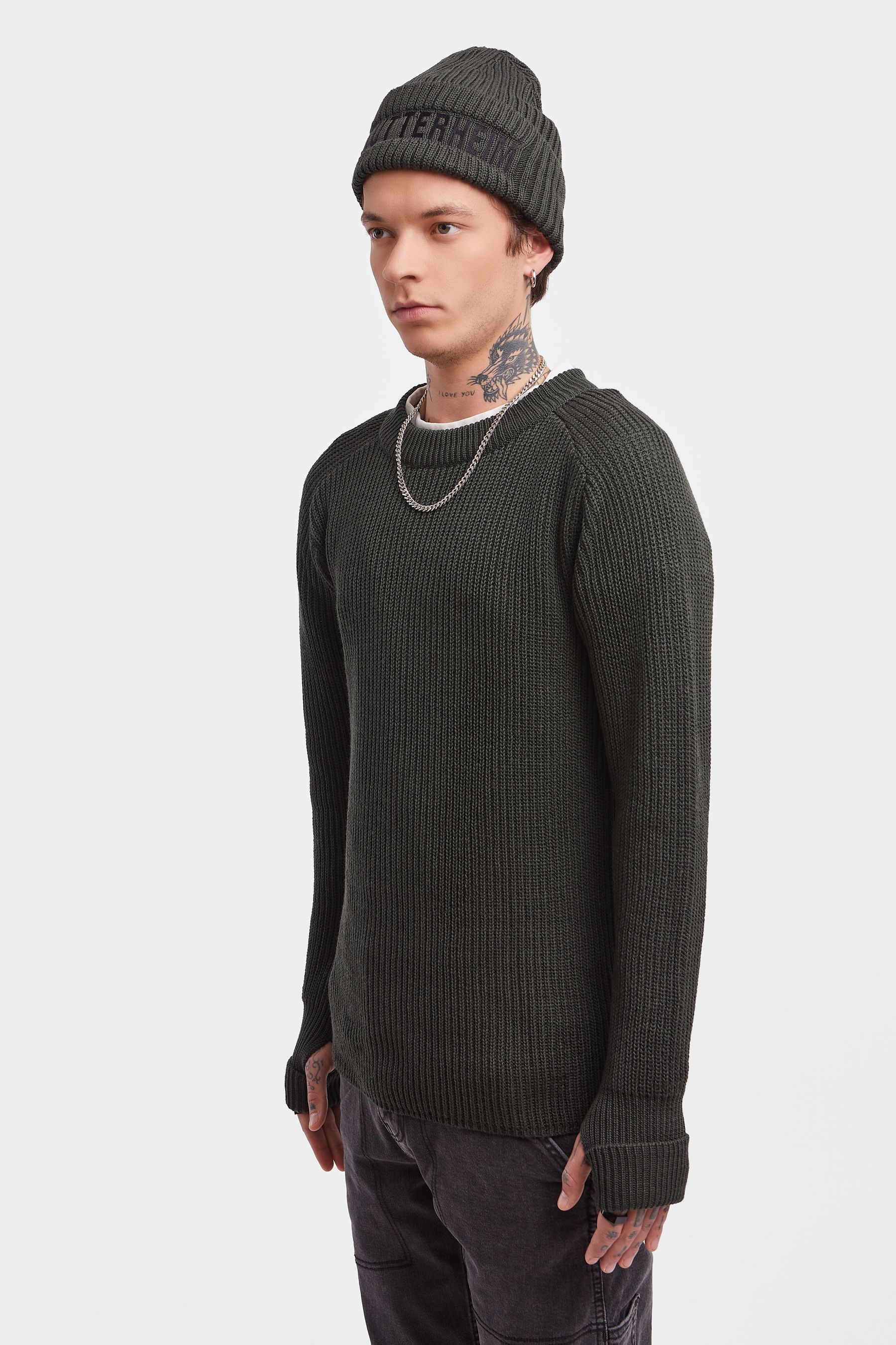 stutterheim original sweater green men knitwear