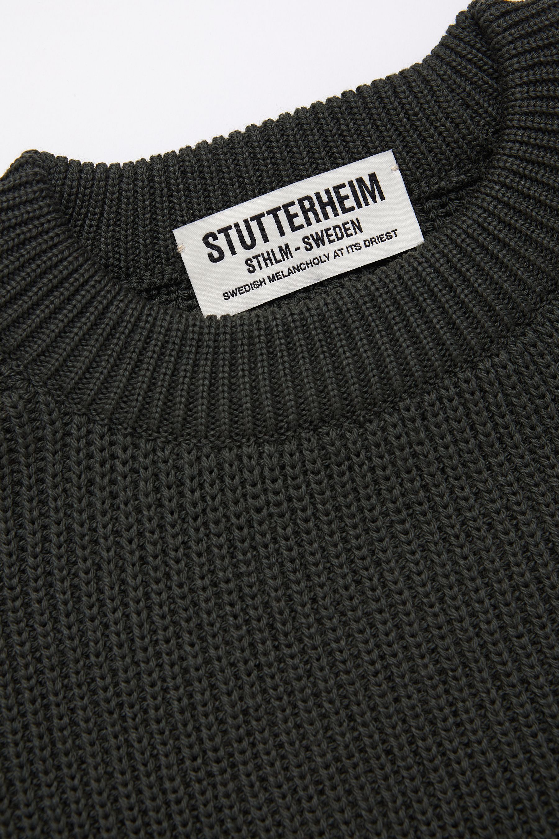 stutterheim original sweater green men knitwear