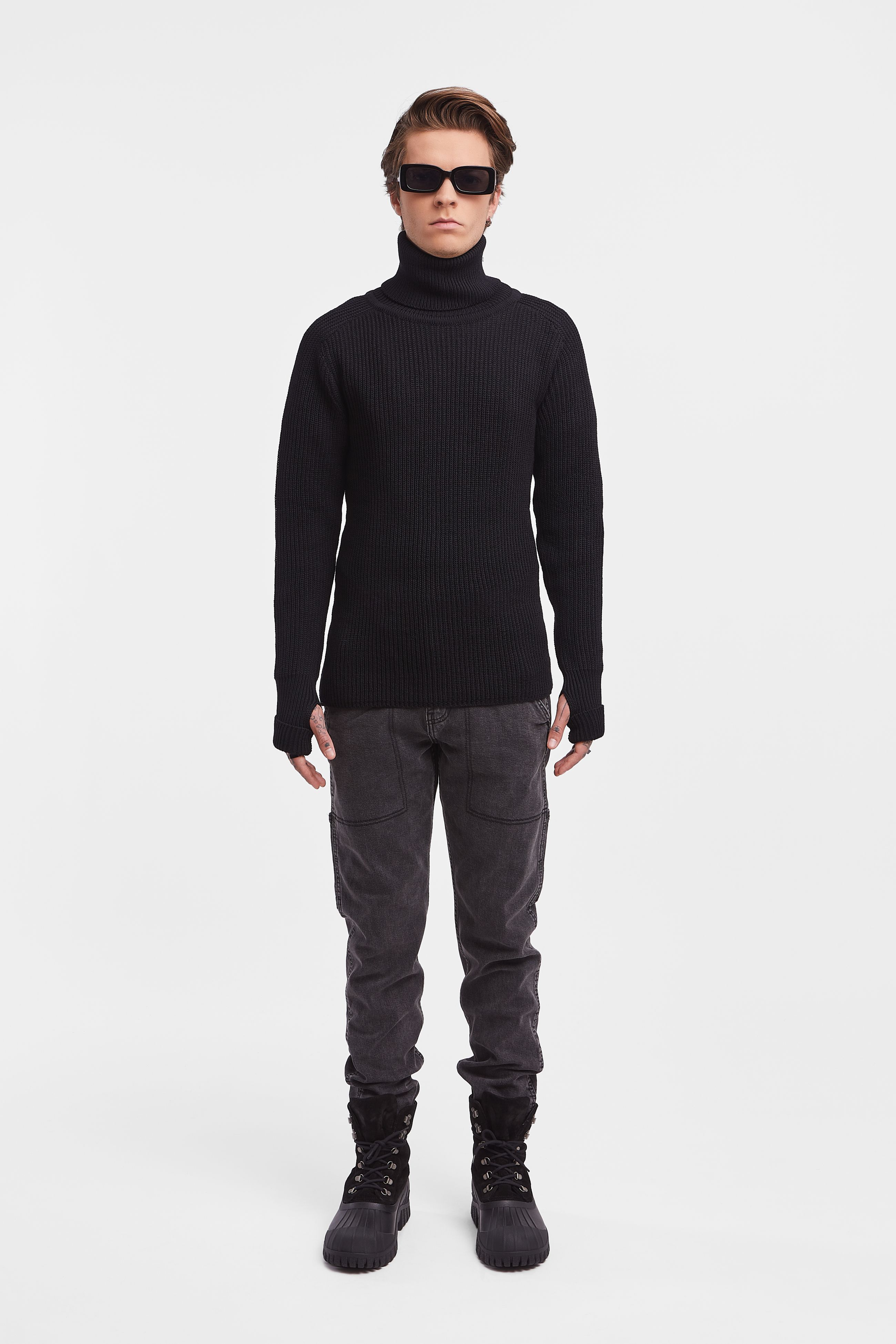 stutterheim original roller sweater black men knitwear