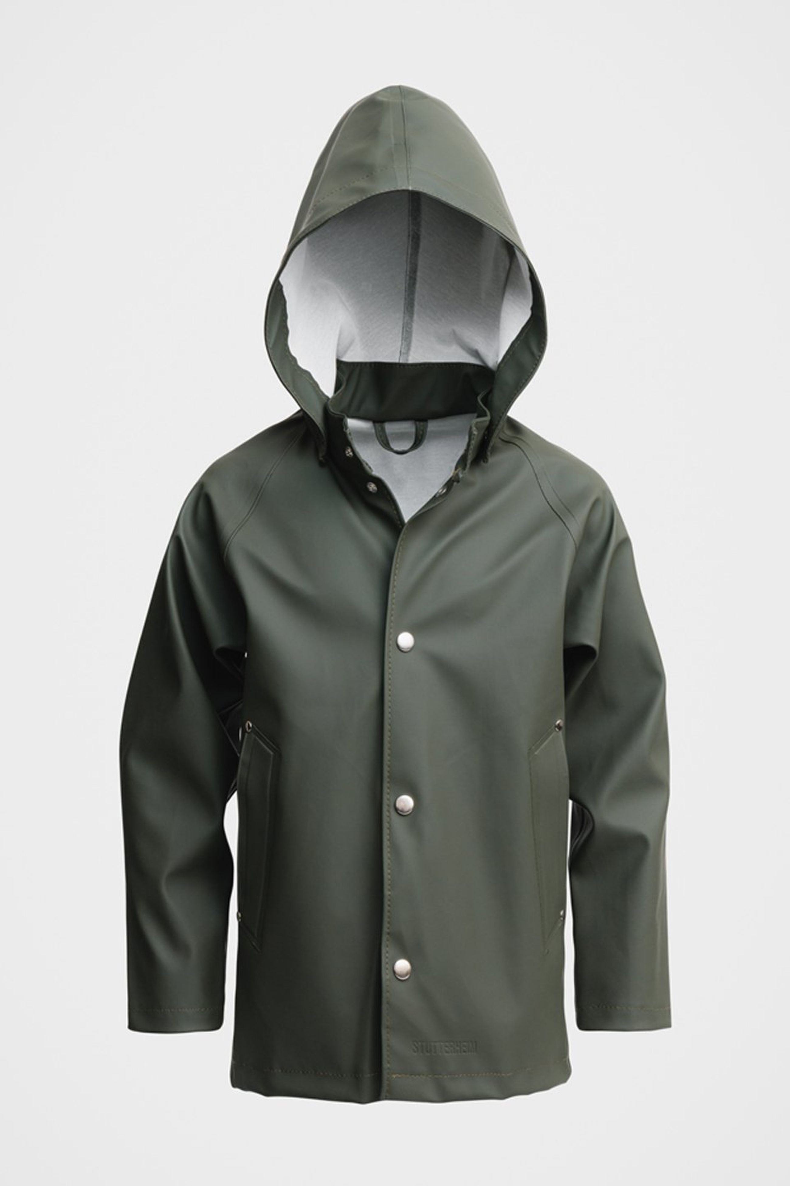 stutterheim mini kids raincoat green jackets