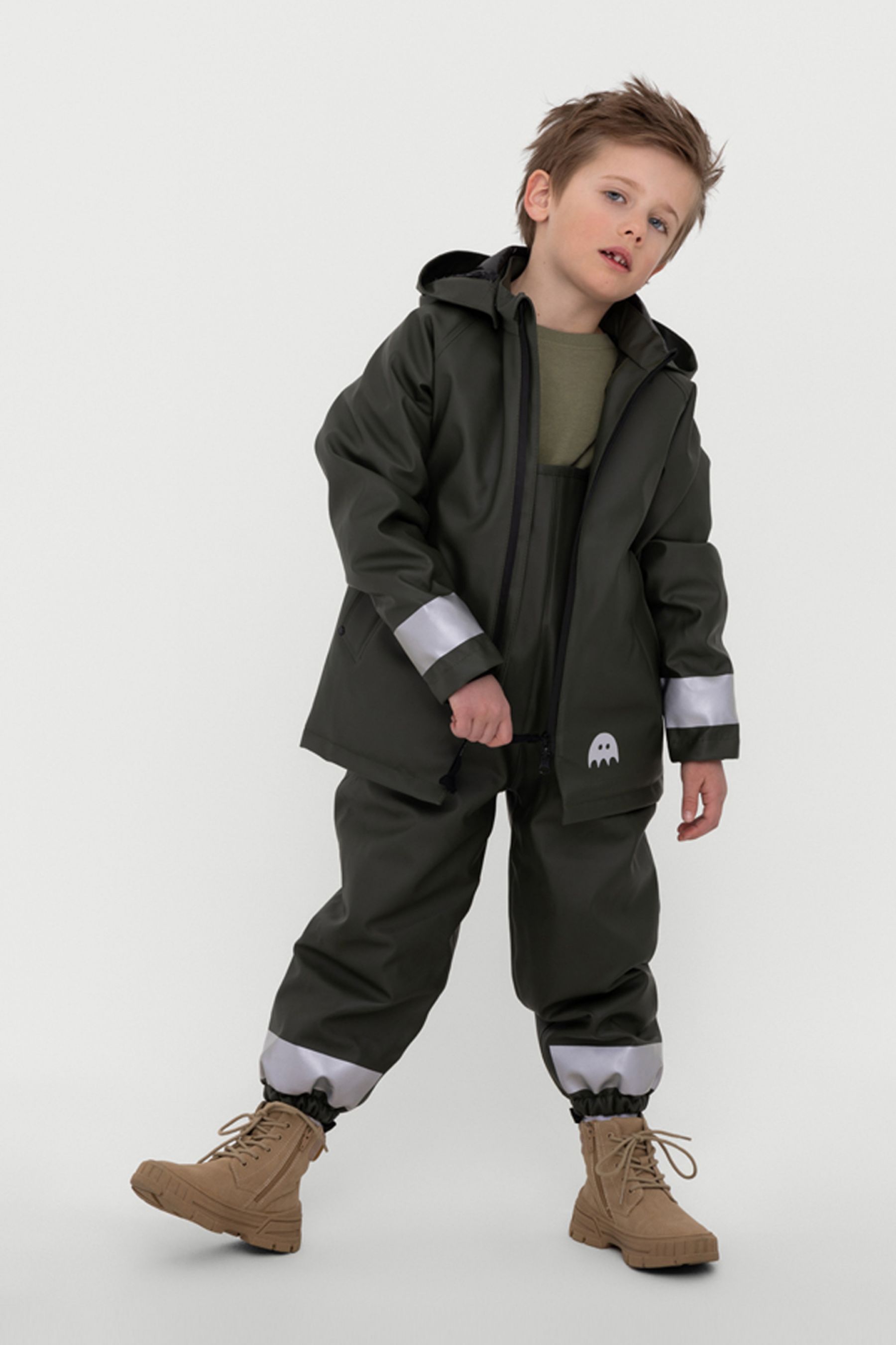 stutterheim mini winter kids raincoat green jackets