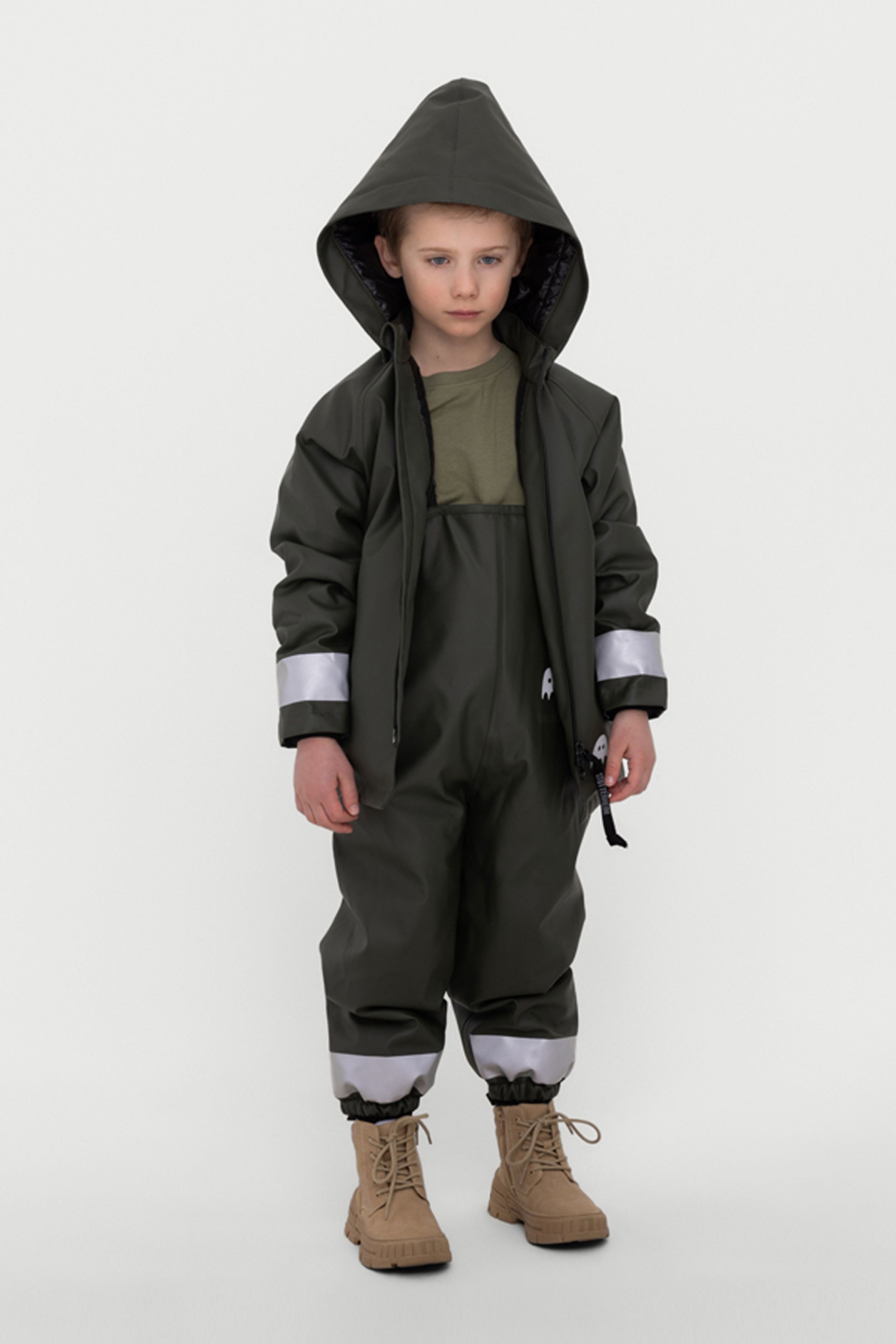 stutterheim mini winter kids raincoat green jackets