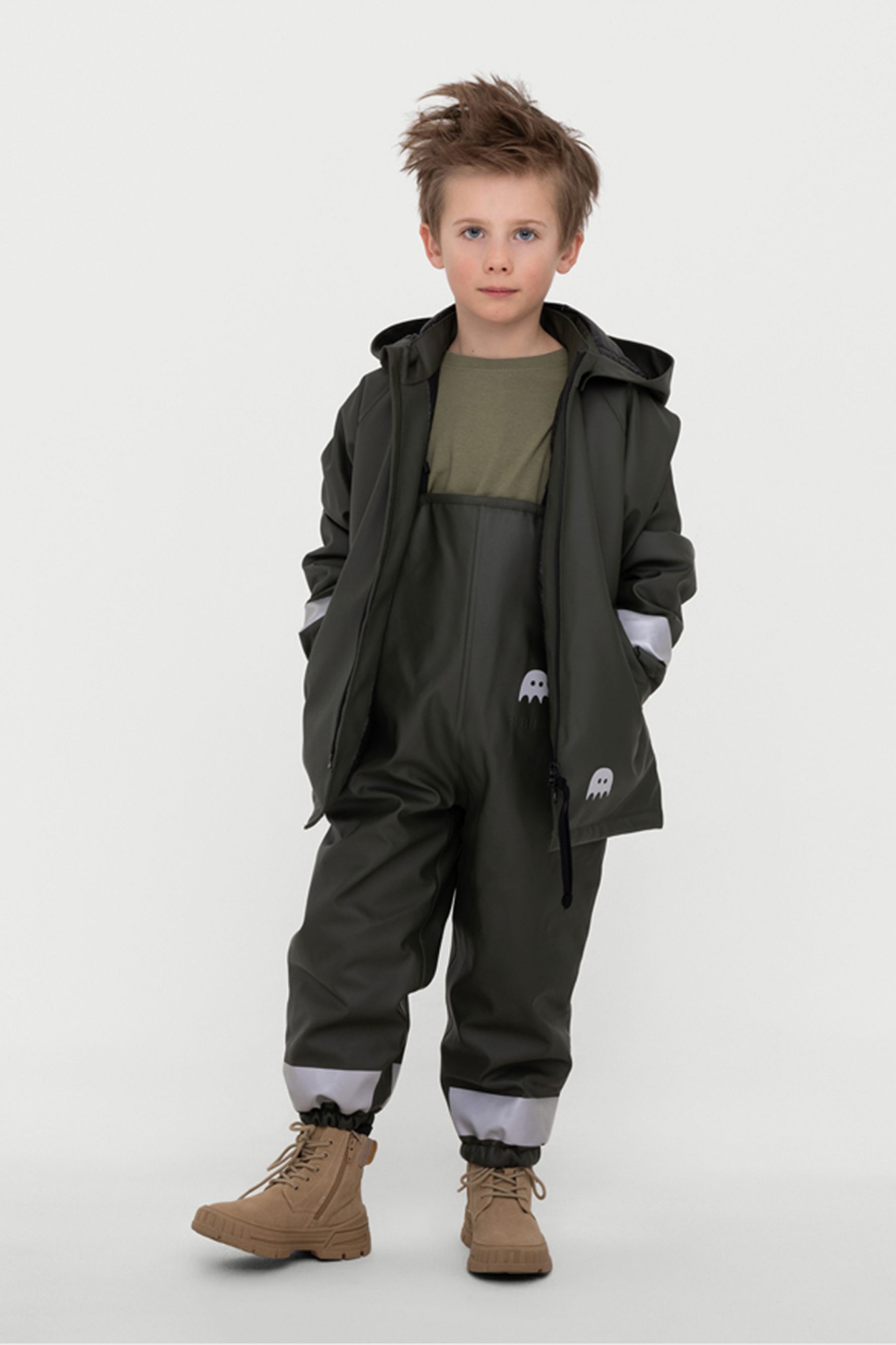 stutterheim mini winter kids raincoat green jackets