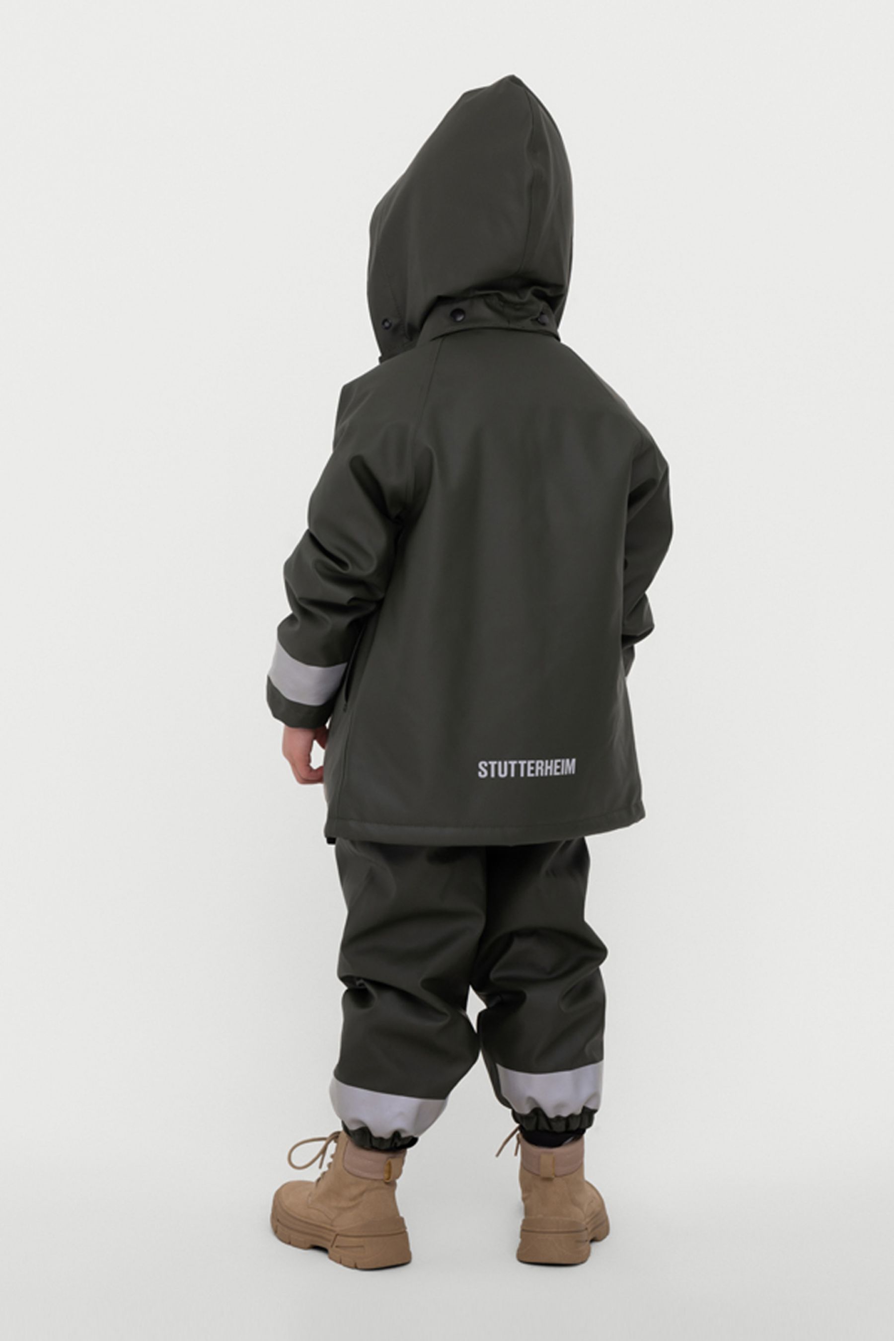 stutterheim mini winter kids raincoat green jackets