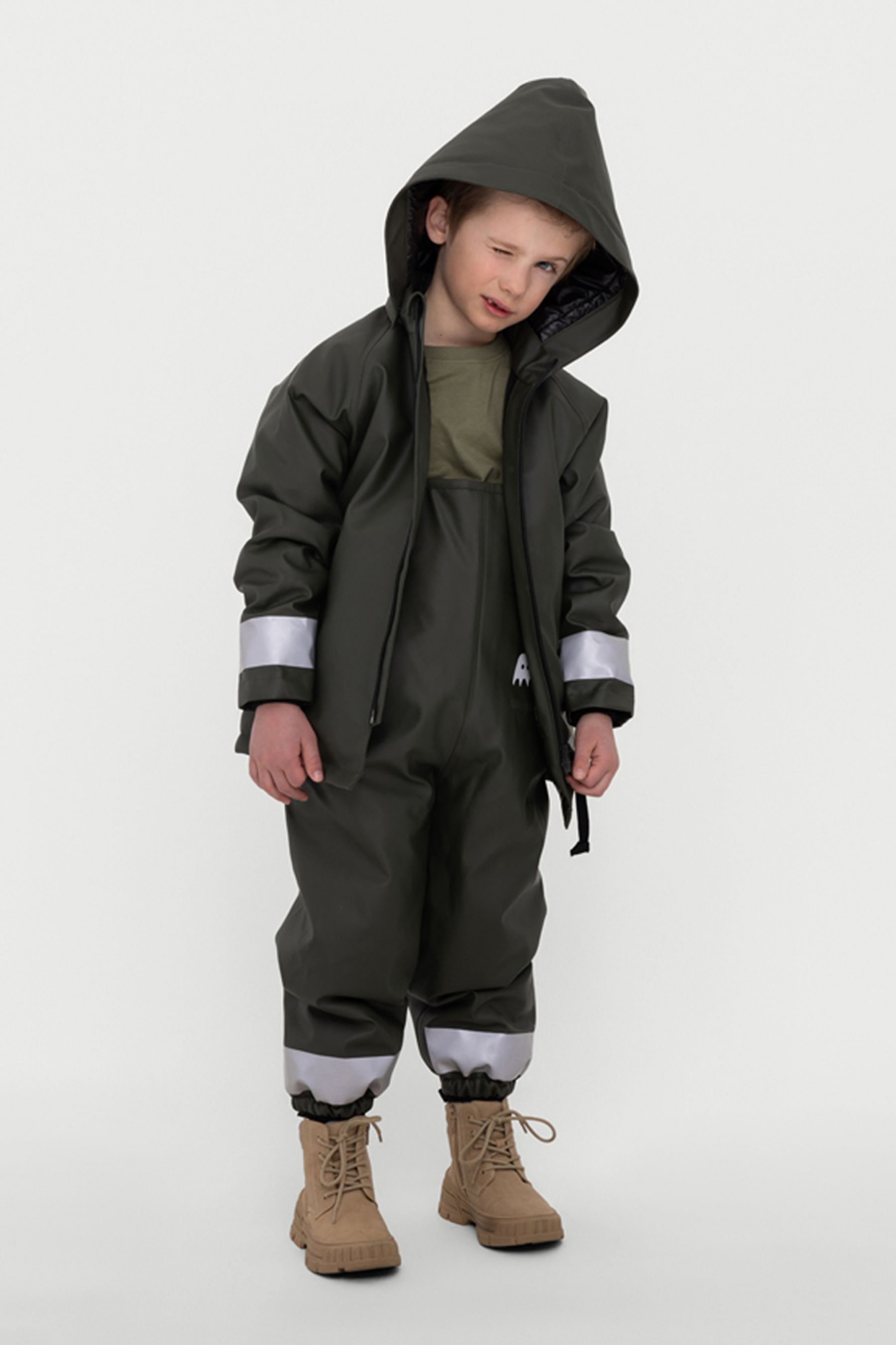 stutterheim mini winter kids raincoat green jackets