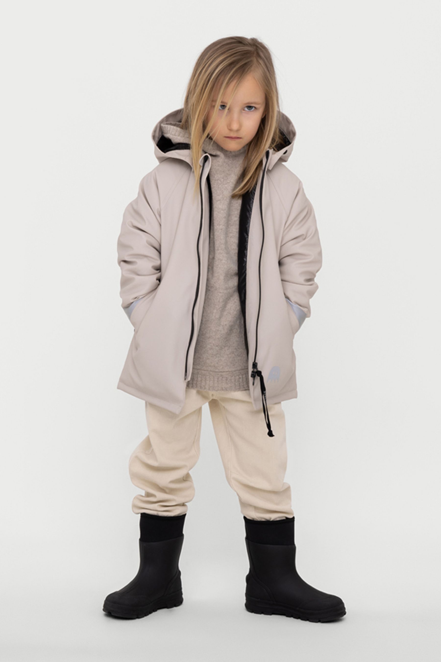 stutterheim mini winter kids raincoat light sand jackets