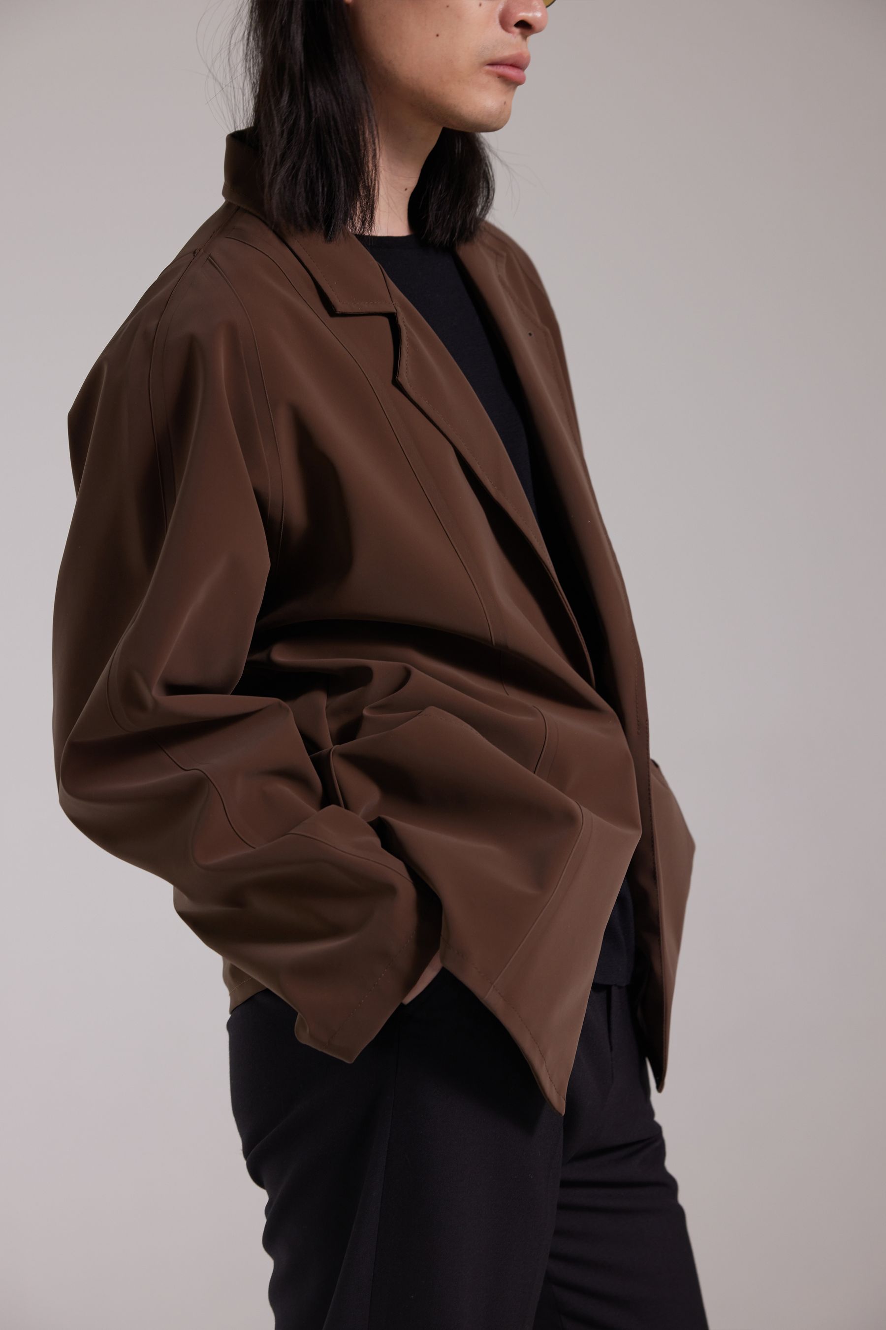 stutterheim moberg matte blazer dark brown men jackets