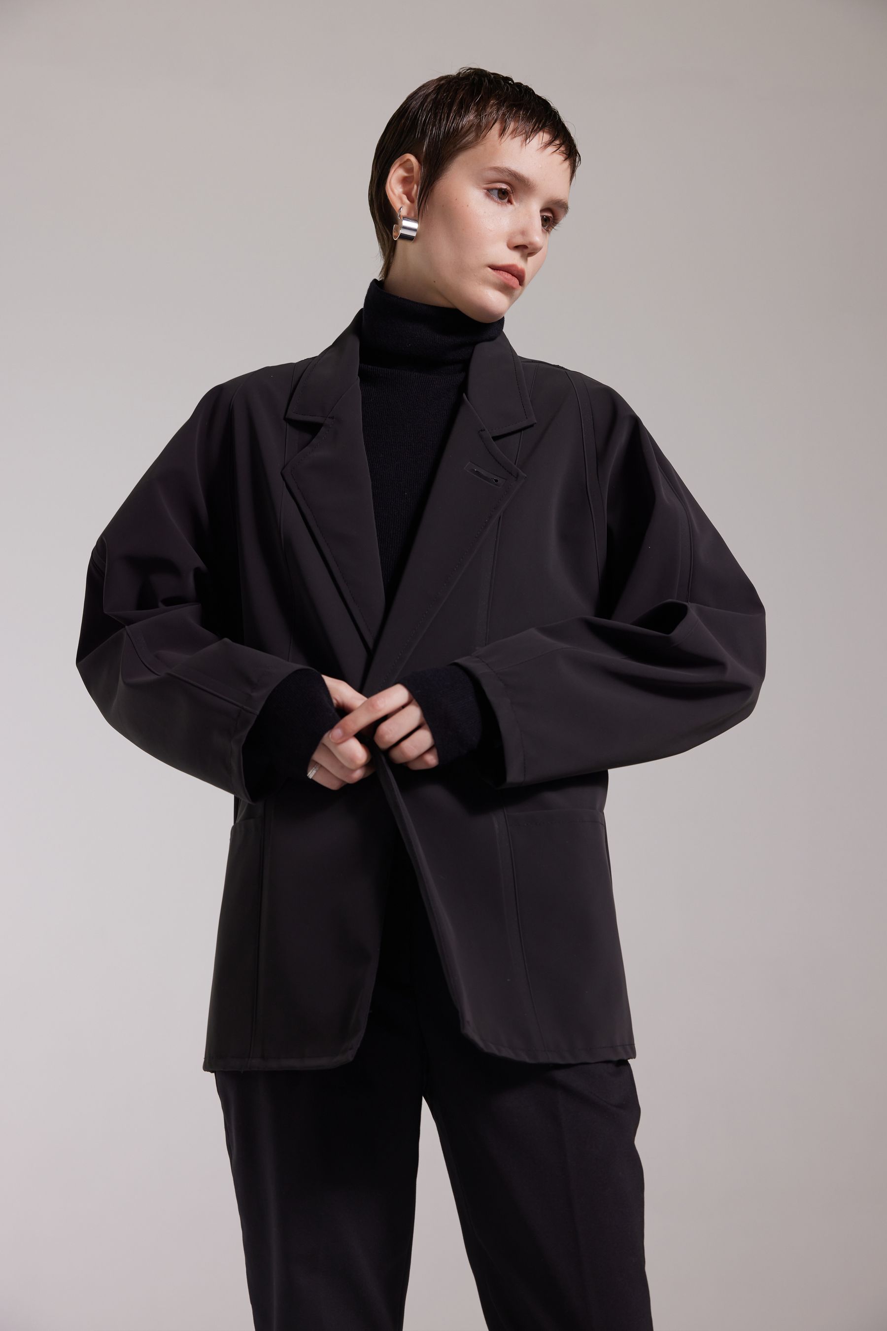 stutterheim moberg matte blazer black women jackets