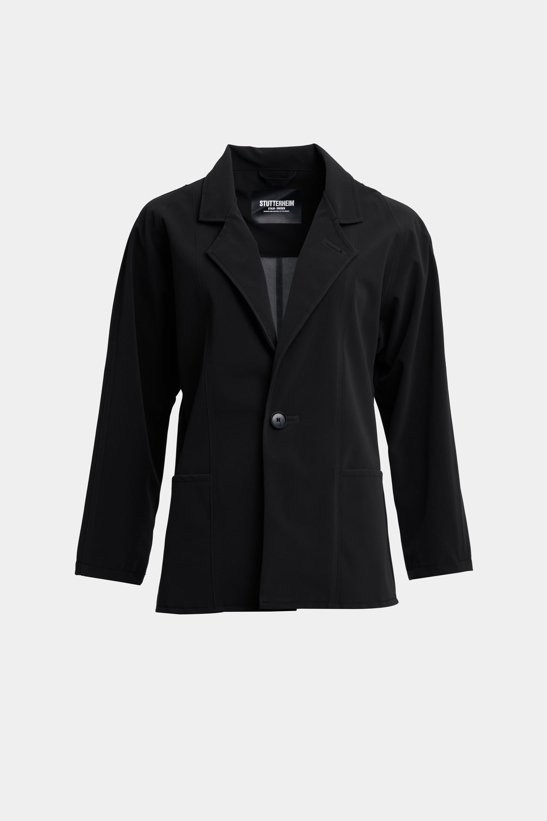 stutterheim moberg matte blazer black women jackets