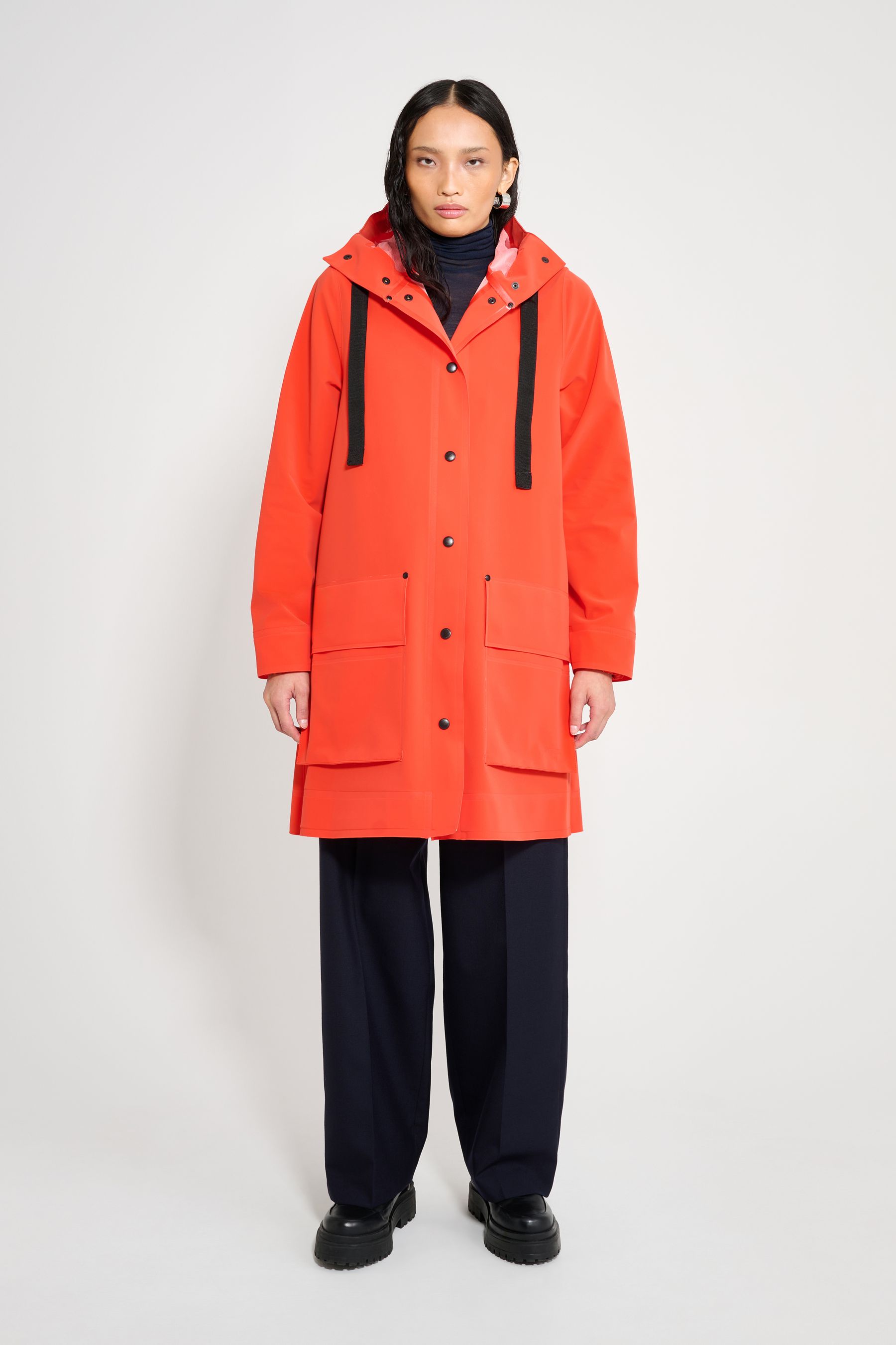 stutterheim mosebacke 15 raincoat fade red women jackets raincoats