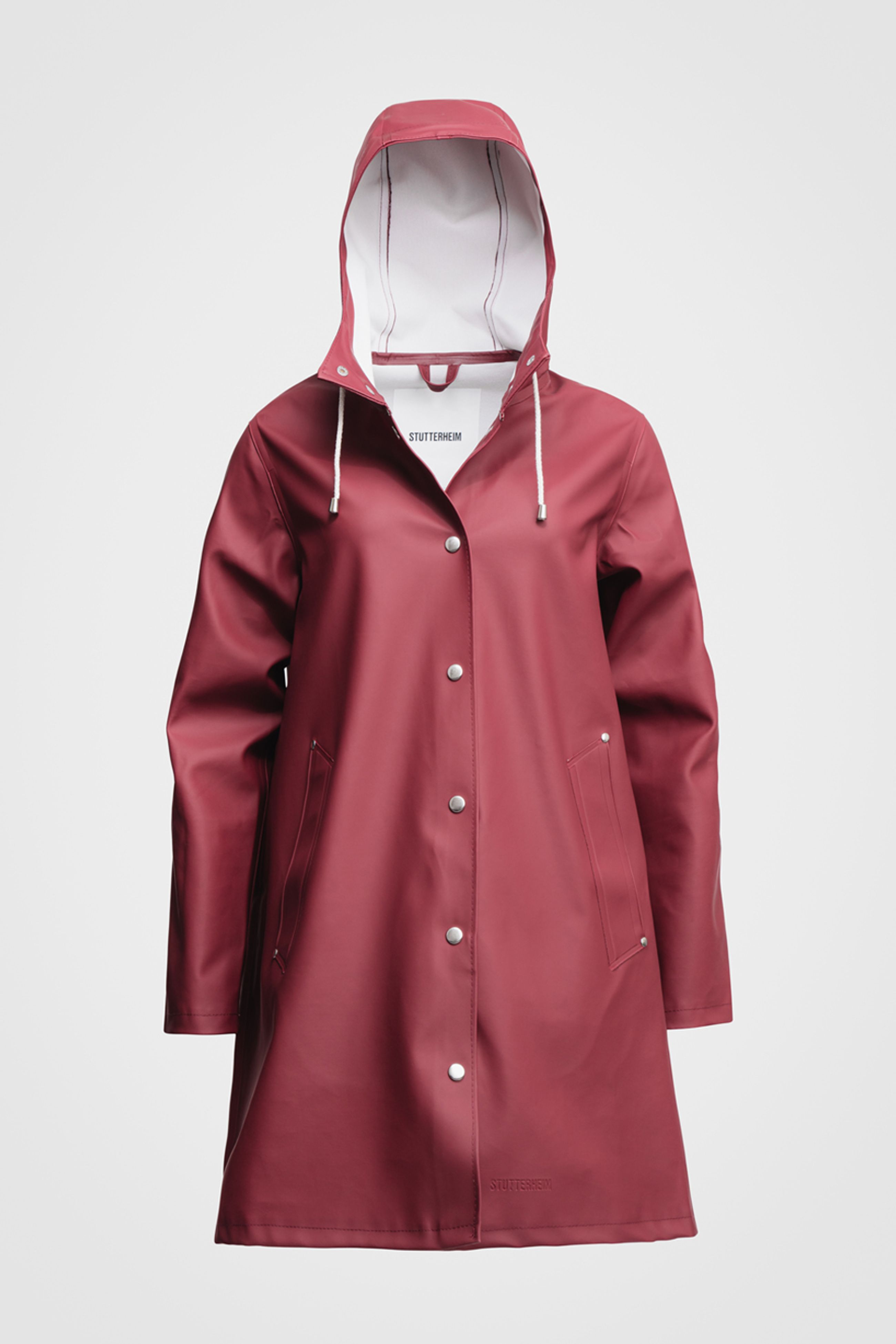 stutterheim mosebacke raincoat burgundy women jackets raincoats