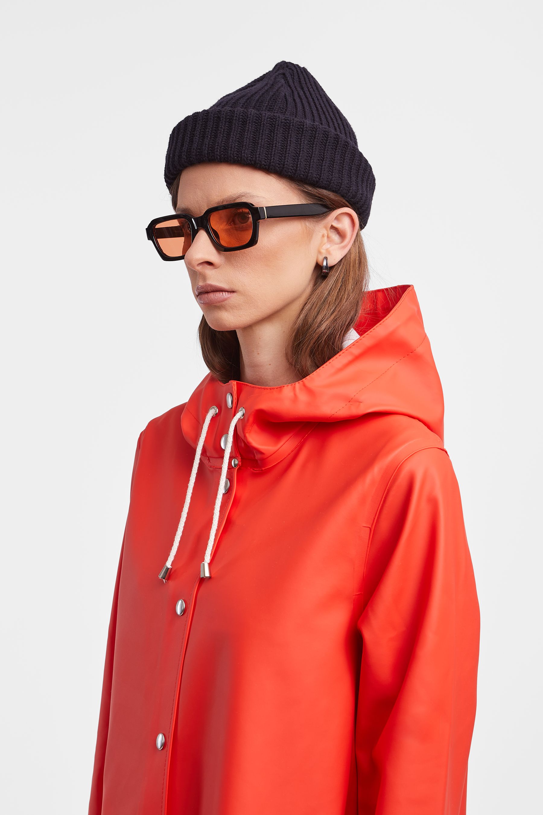 stutterheim mosebacke raincoat fade red women jackets raincoats