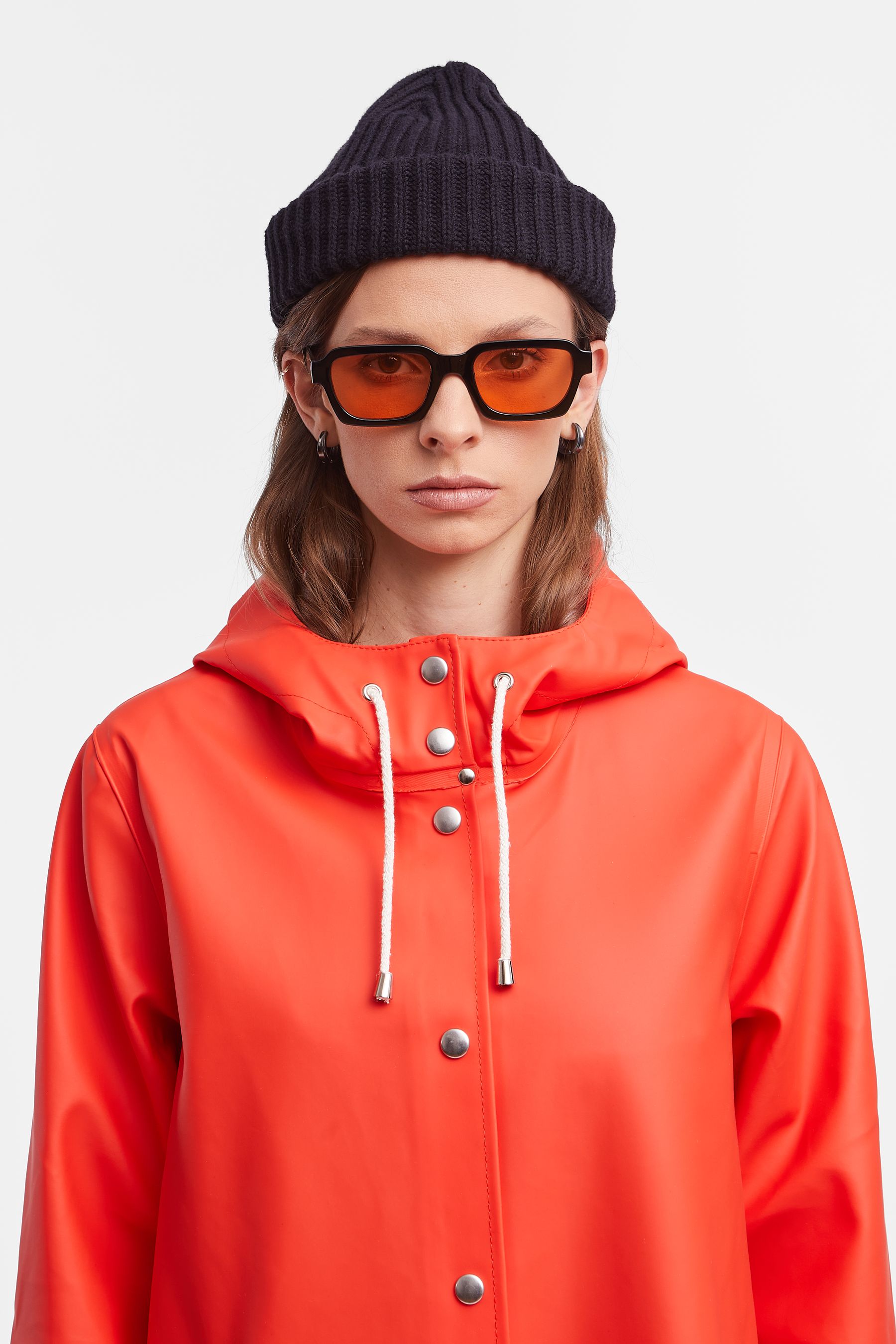 stutterheim mosebacke raincoat fade red women jackets raincoats