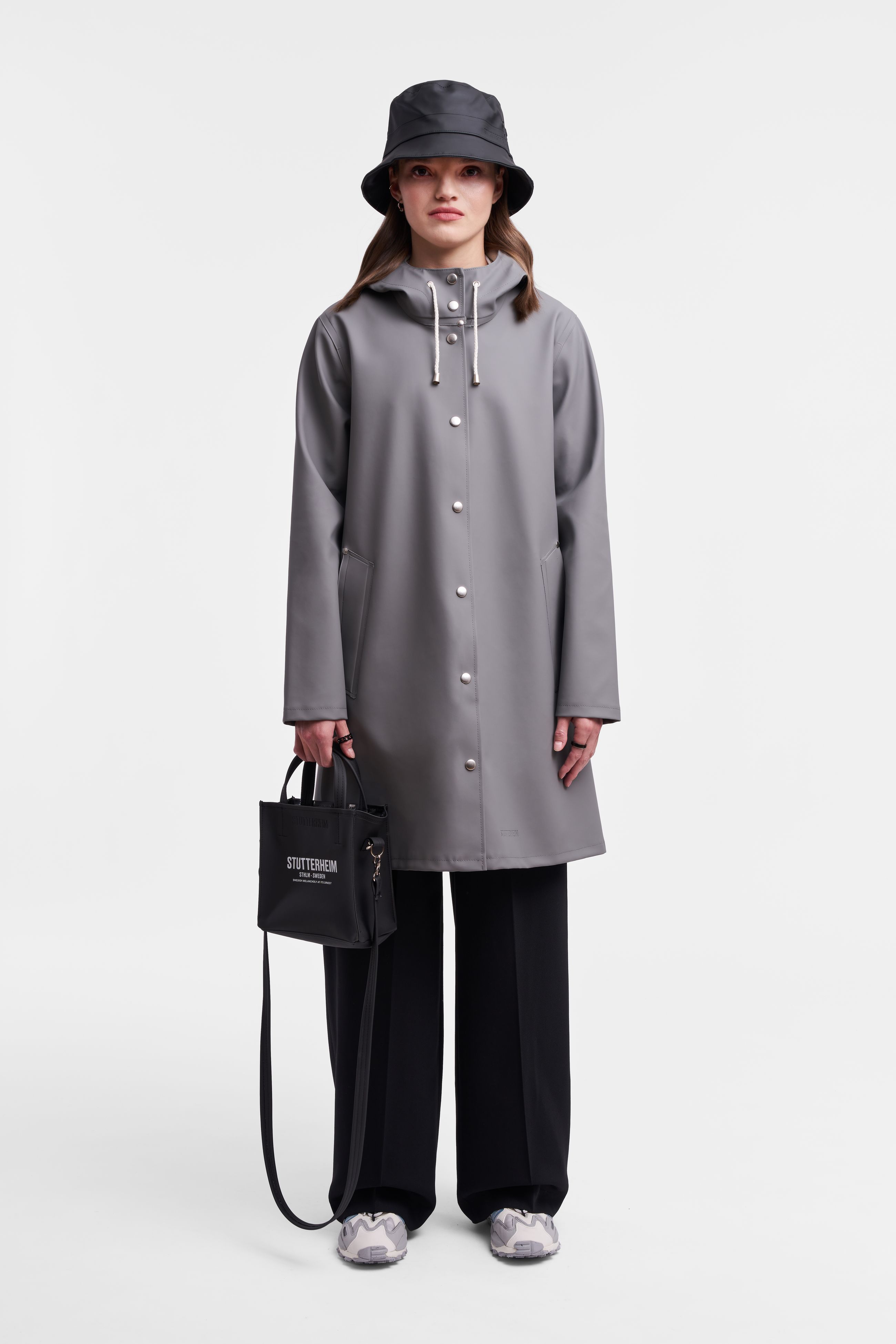 stutterheim mosebacke raincoat grey women jackets raincoats