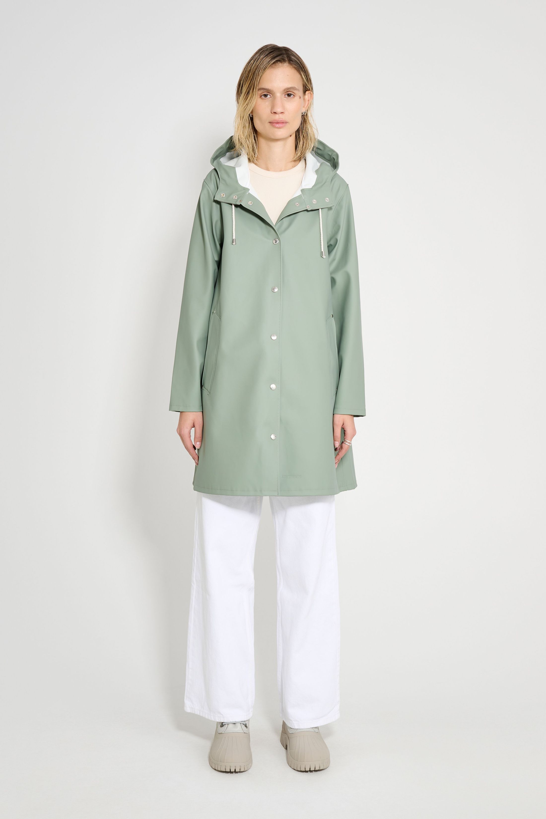 stutterheim mosebacke raincoat khaki green women jackets
