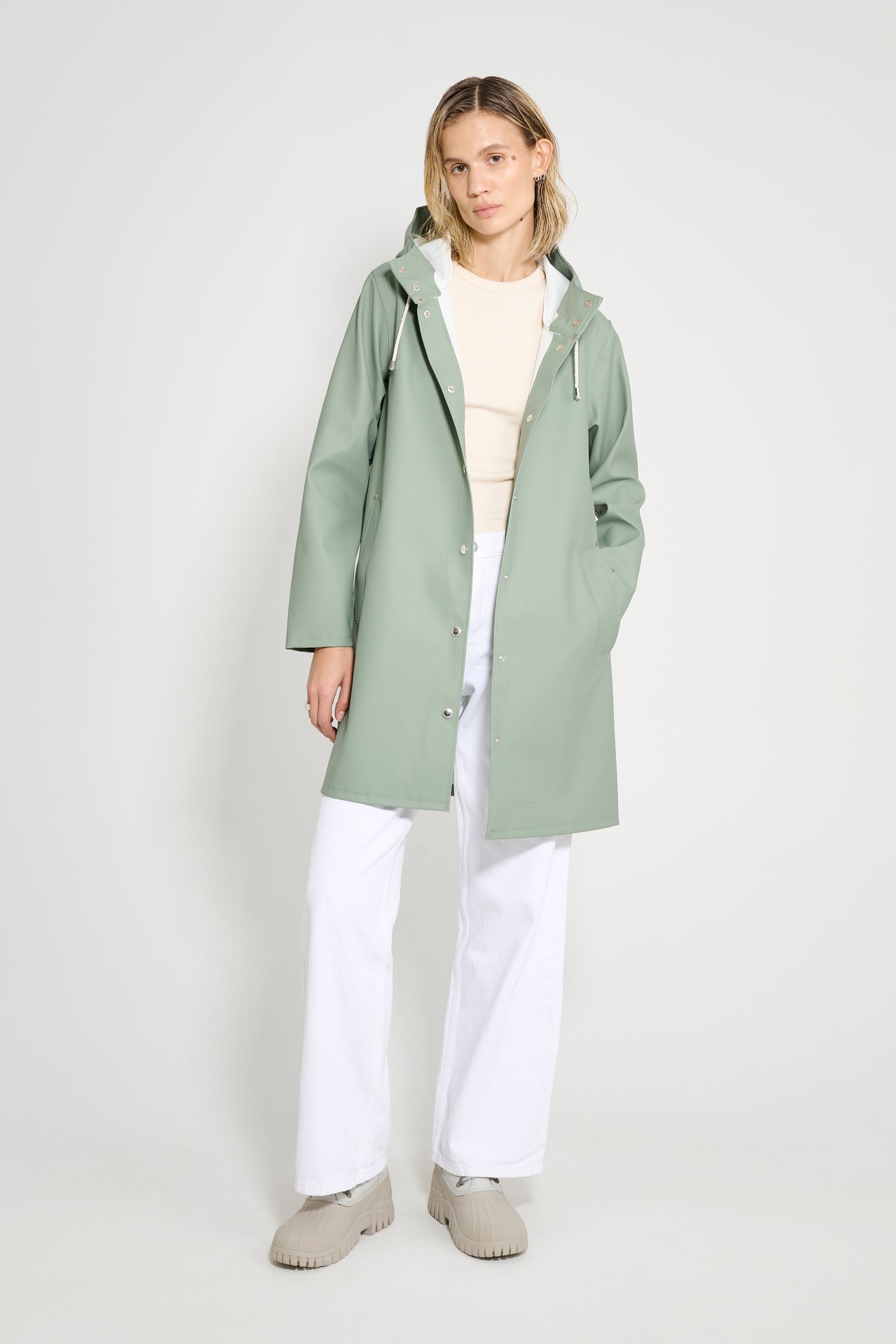 stutterheim mosebacke raincoat khaki green women jackets