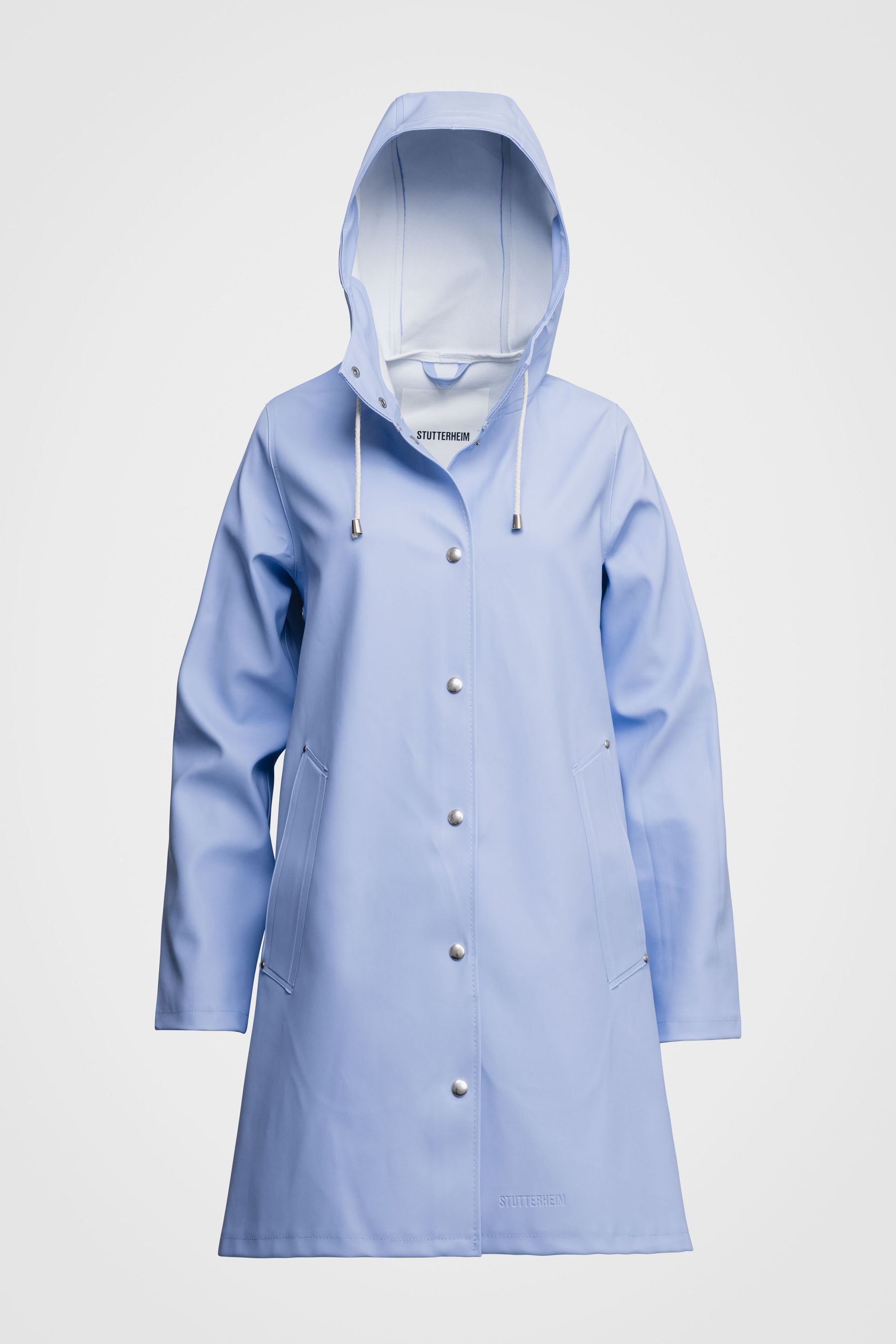 stutterheim mosebacke raincoat light blue women jackets raincoats