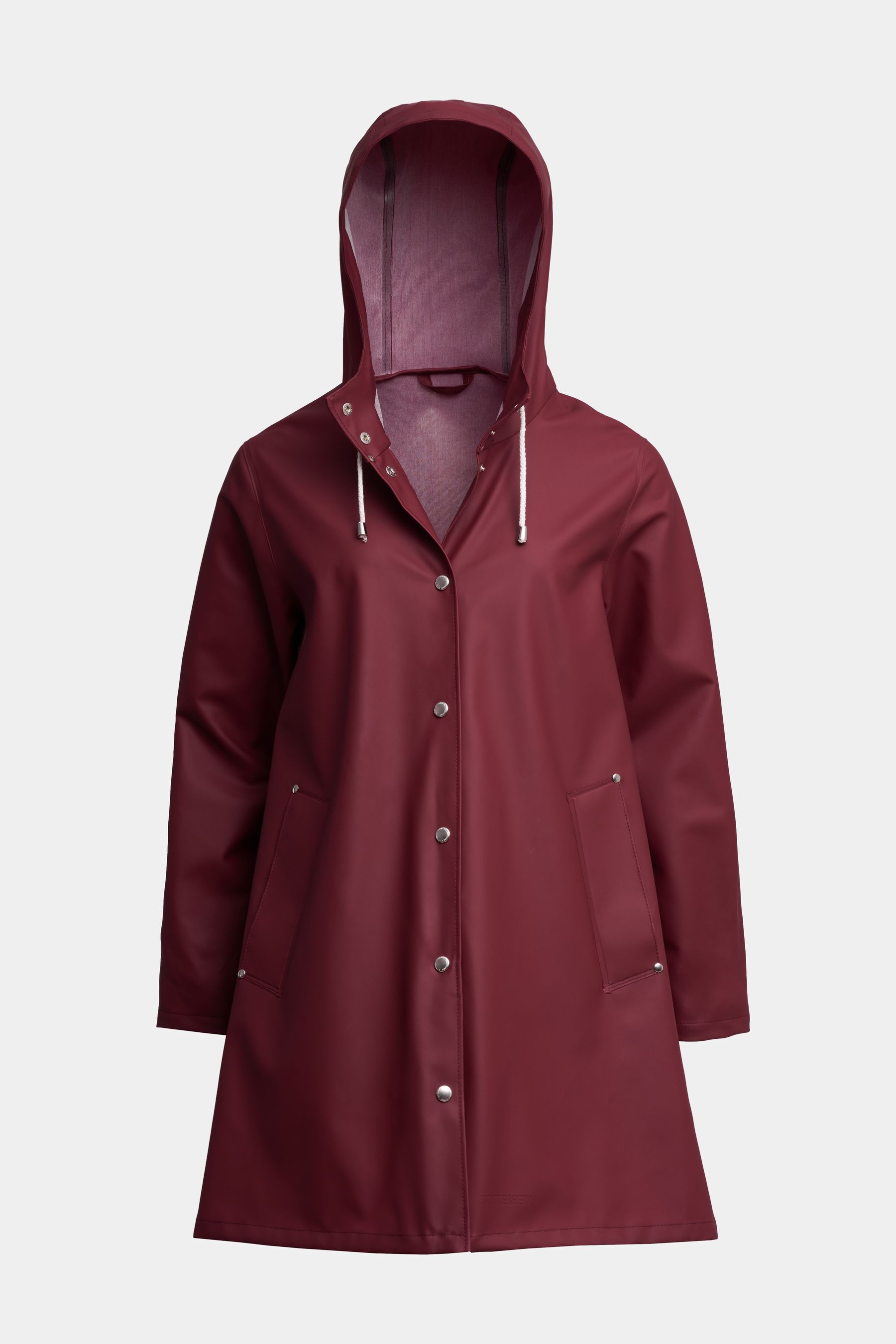 stutterheim mosebacke lightweight raincoat burgundy women jackets