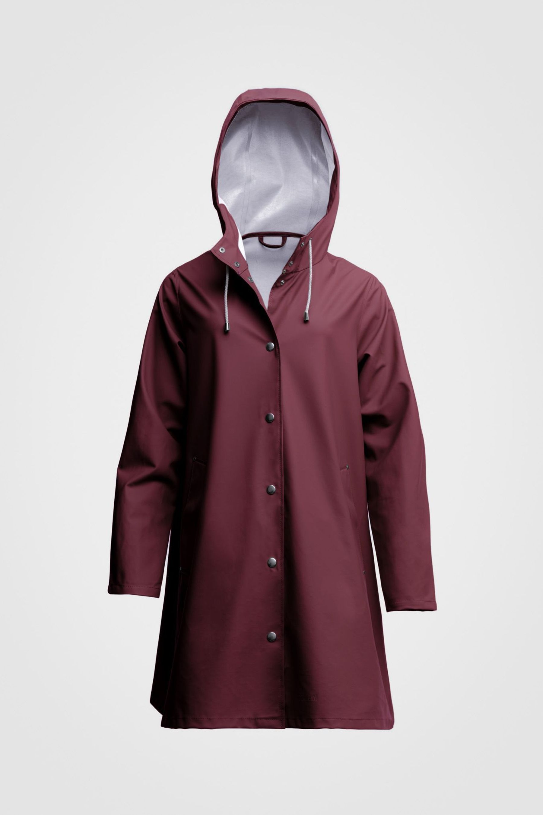 stutterheim mosebacke lightweight raincoat burgundy women jackets raincoats