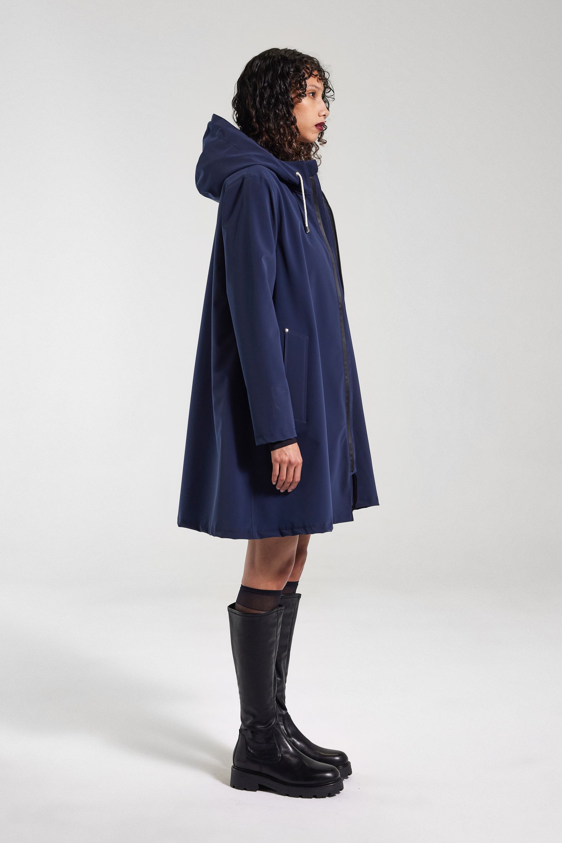 stutterheim mosebacke lightweight matte zip raincoat navy women jackets raincoats