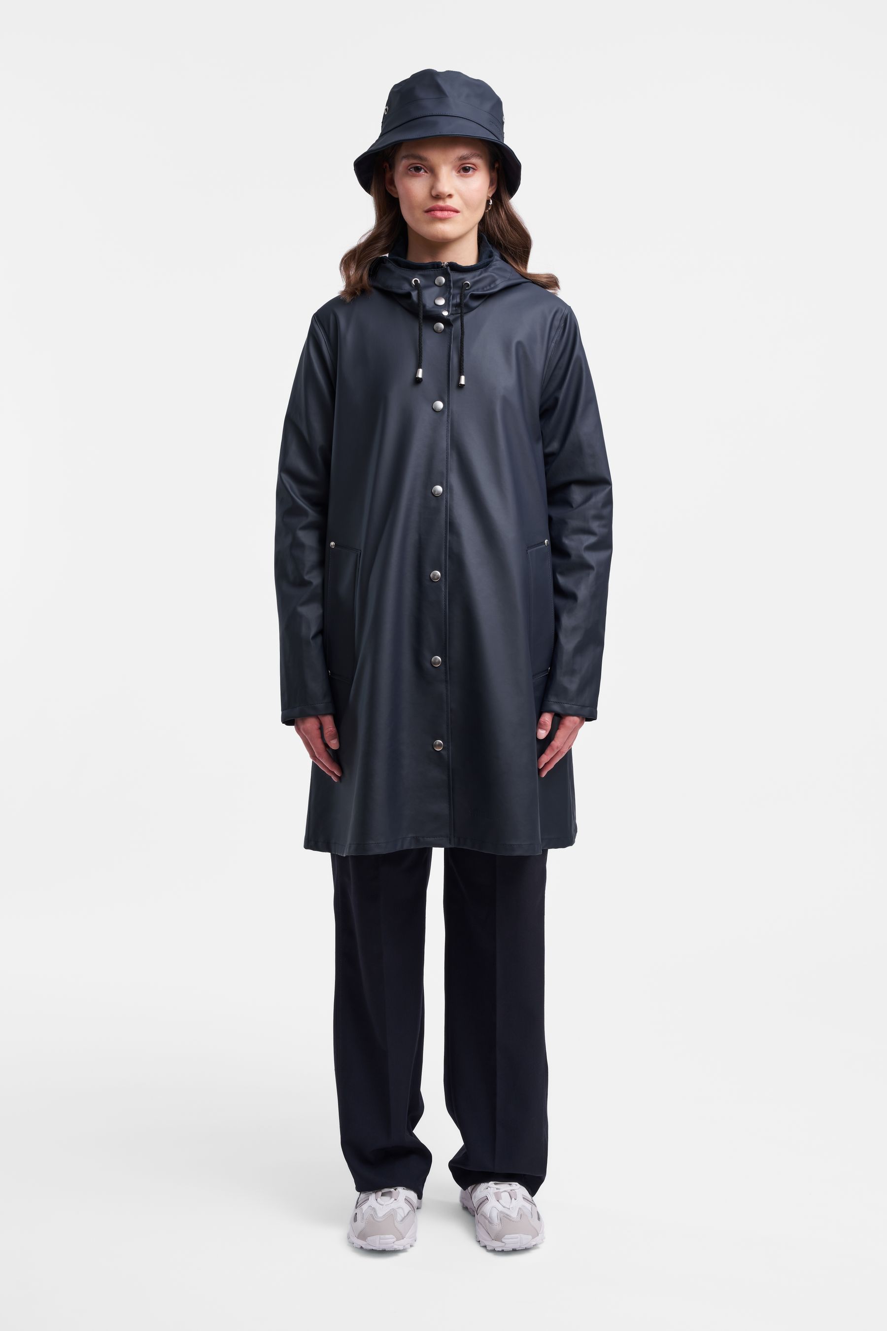 stutterheim mosebacke lightweight raincoat navy women jackets raincoats