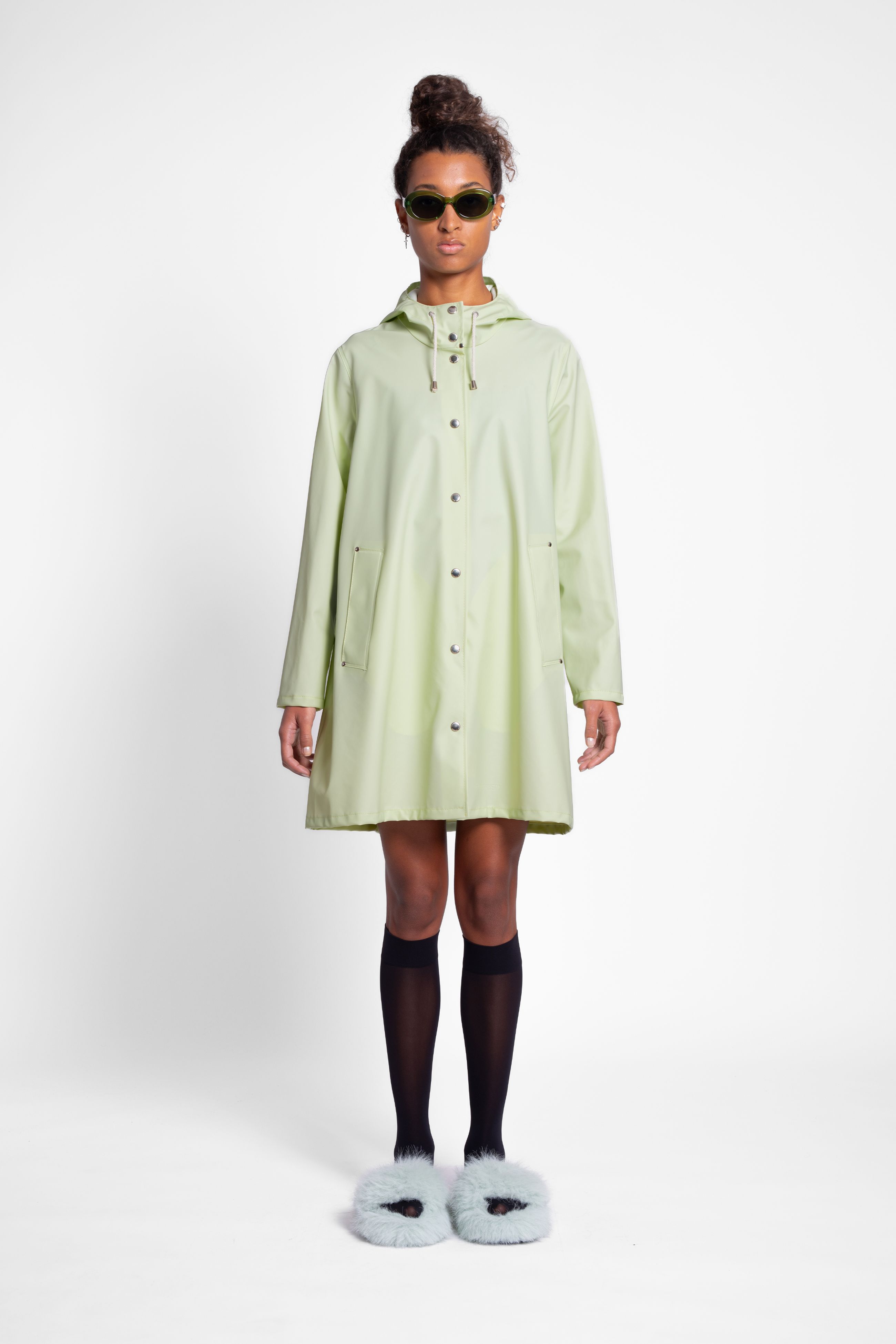 stutterheim mosebacke lightweight raincoat seafoam green women jackets raincoats