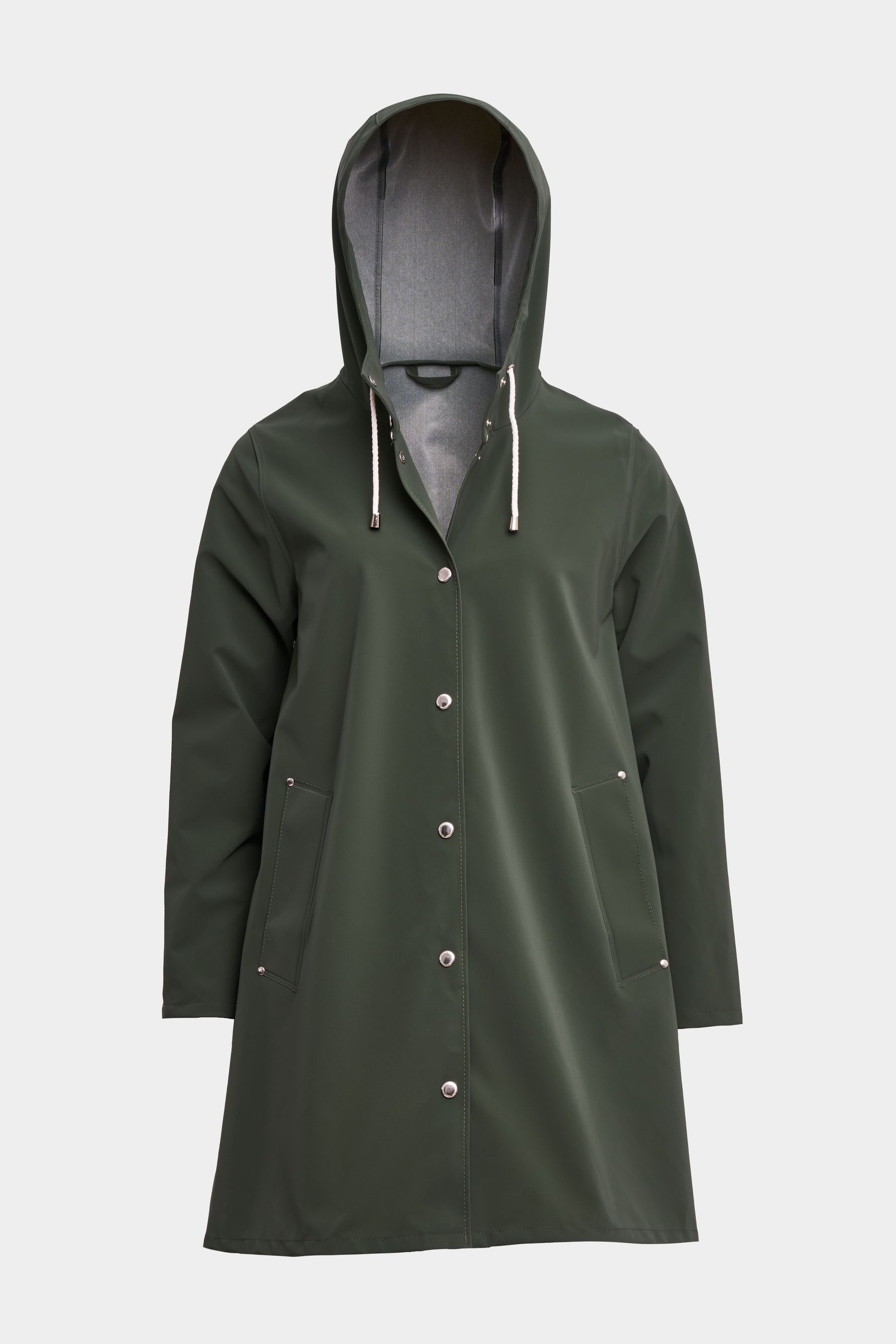 stutterheim mosebacke lightweight matte raincoat green women jackets raincoats