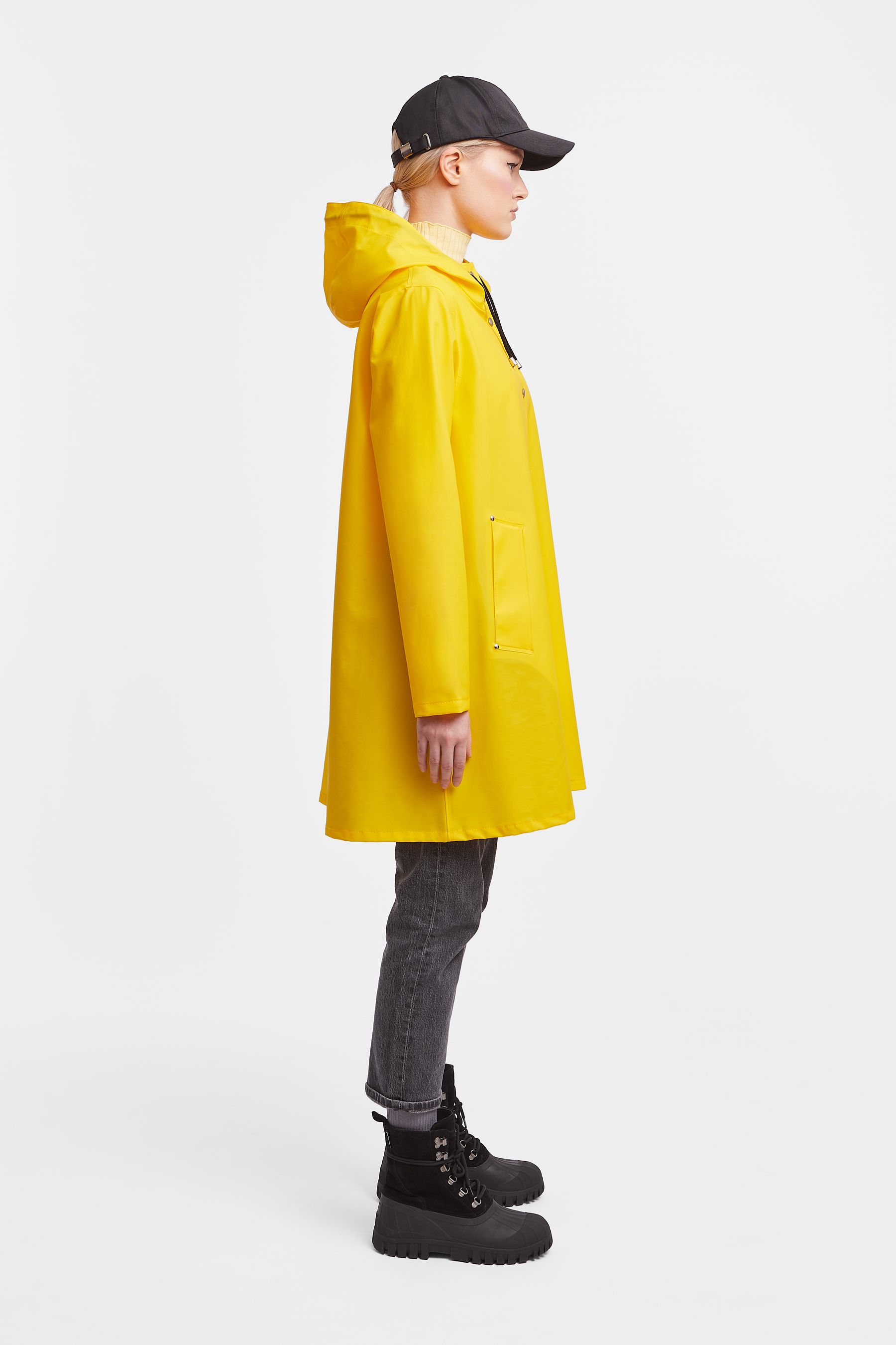 stutterheim mosebacke lightweight raincoat yellow women jackets raincoats