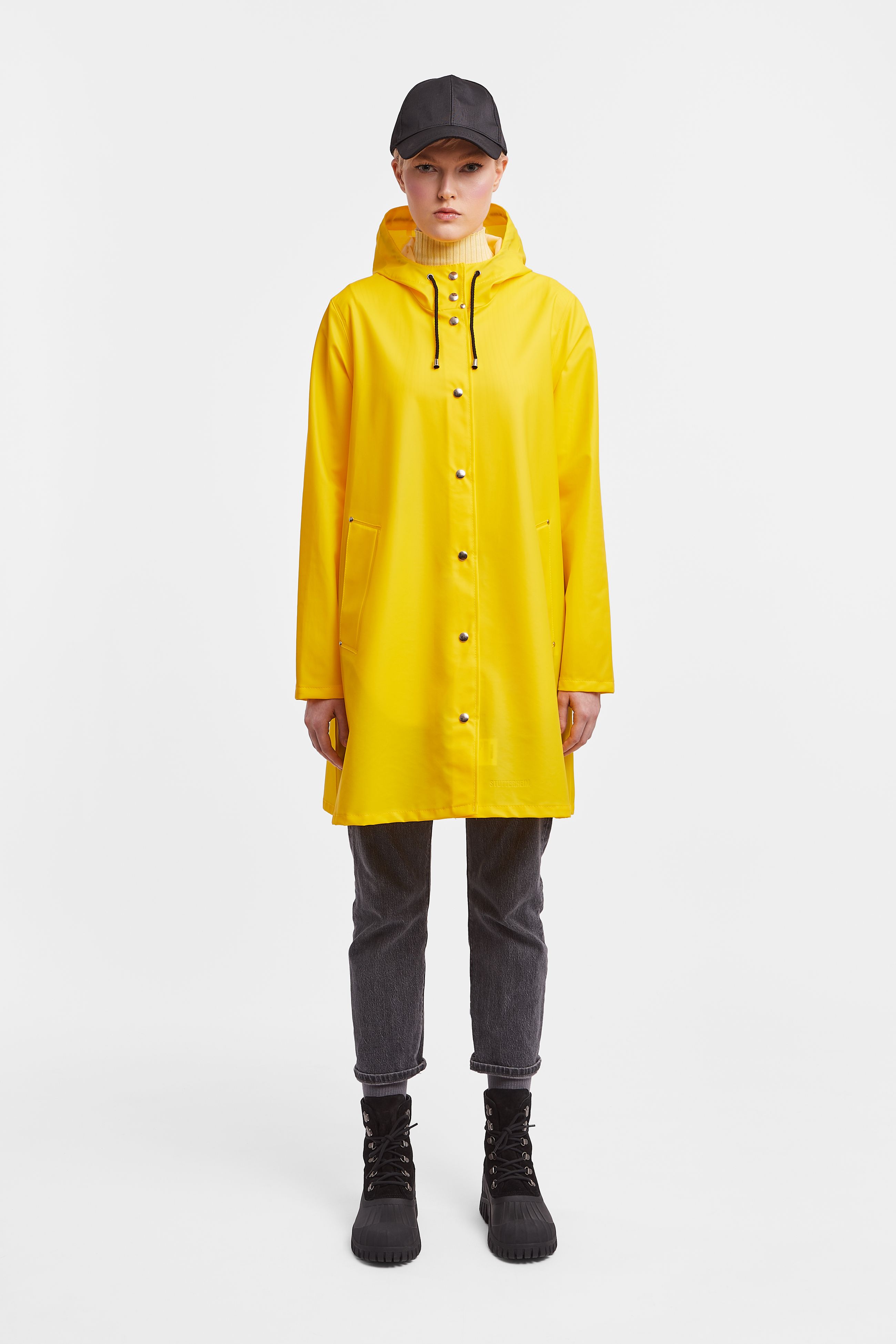 stutterheim mosebacke lightweight raincoat yellow women jackets raincoats