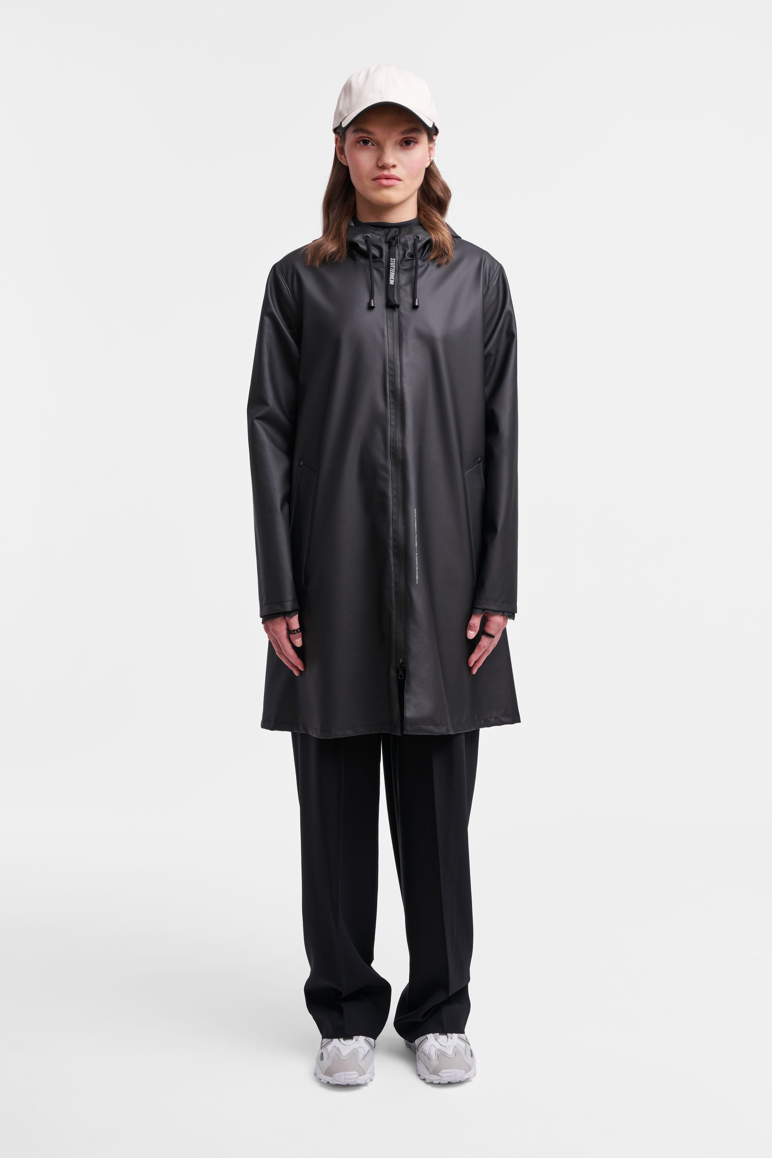 stutterheim mosebacke lightweight zip raincoat black women jackets raincoats
