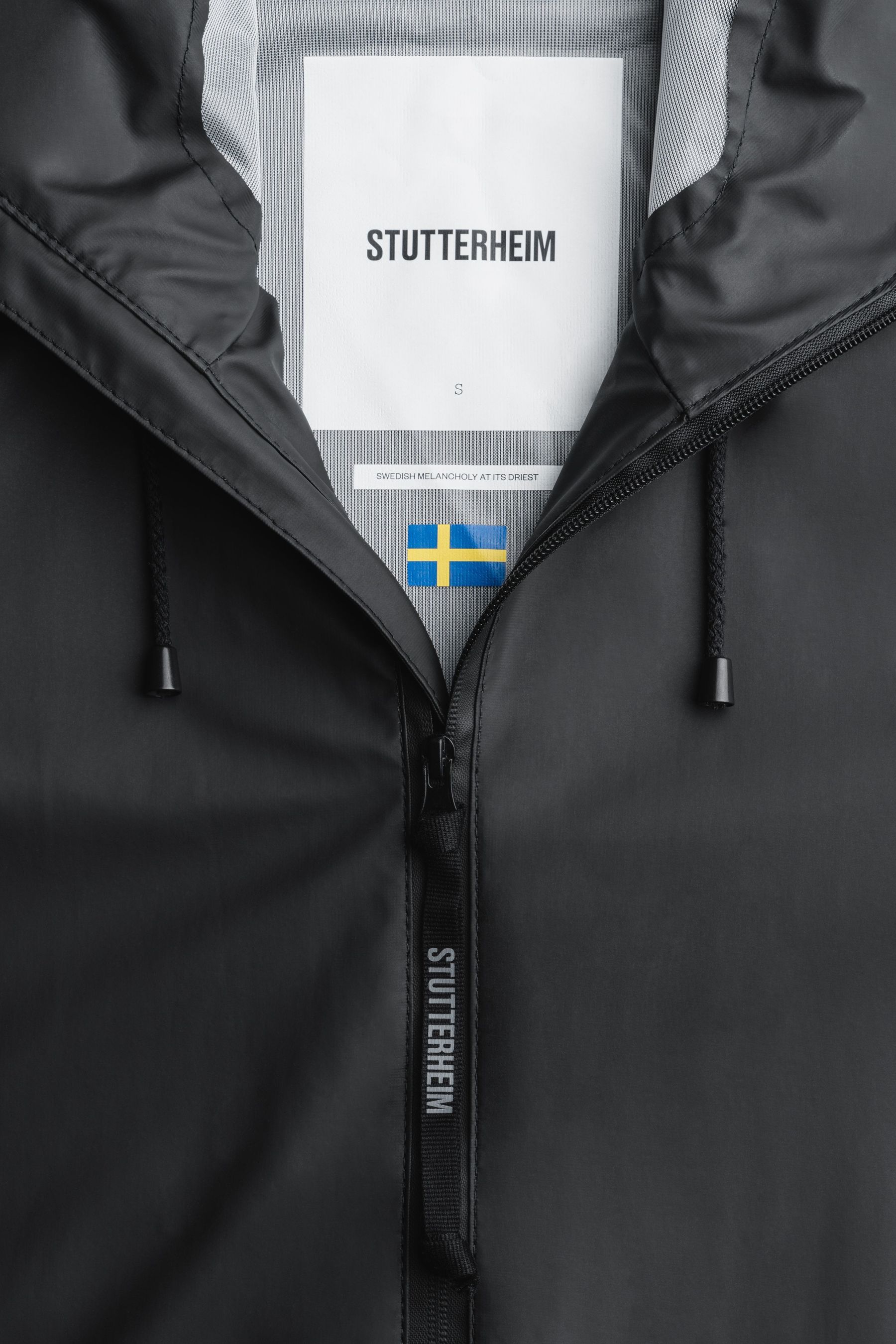stutterheim mosebacke lightweight zip raincoat black women jackets raincoats