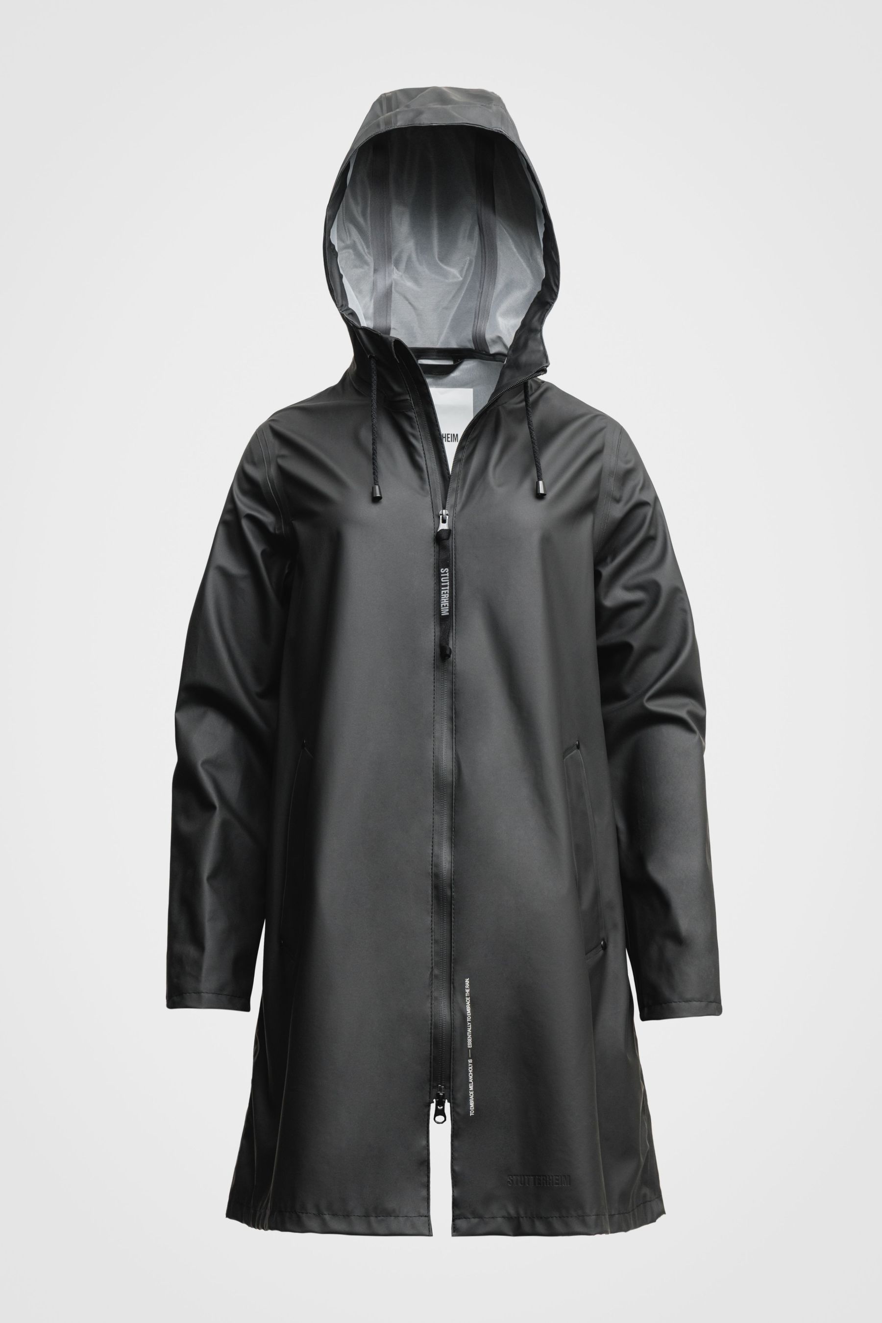 stutterheim mosebacke lightweight zip raincoat black women jackets raincoats