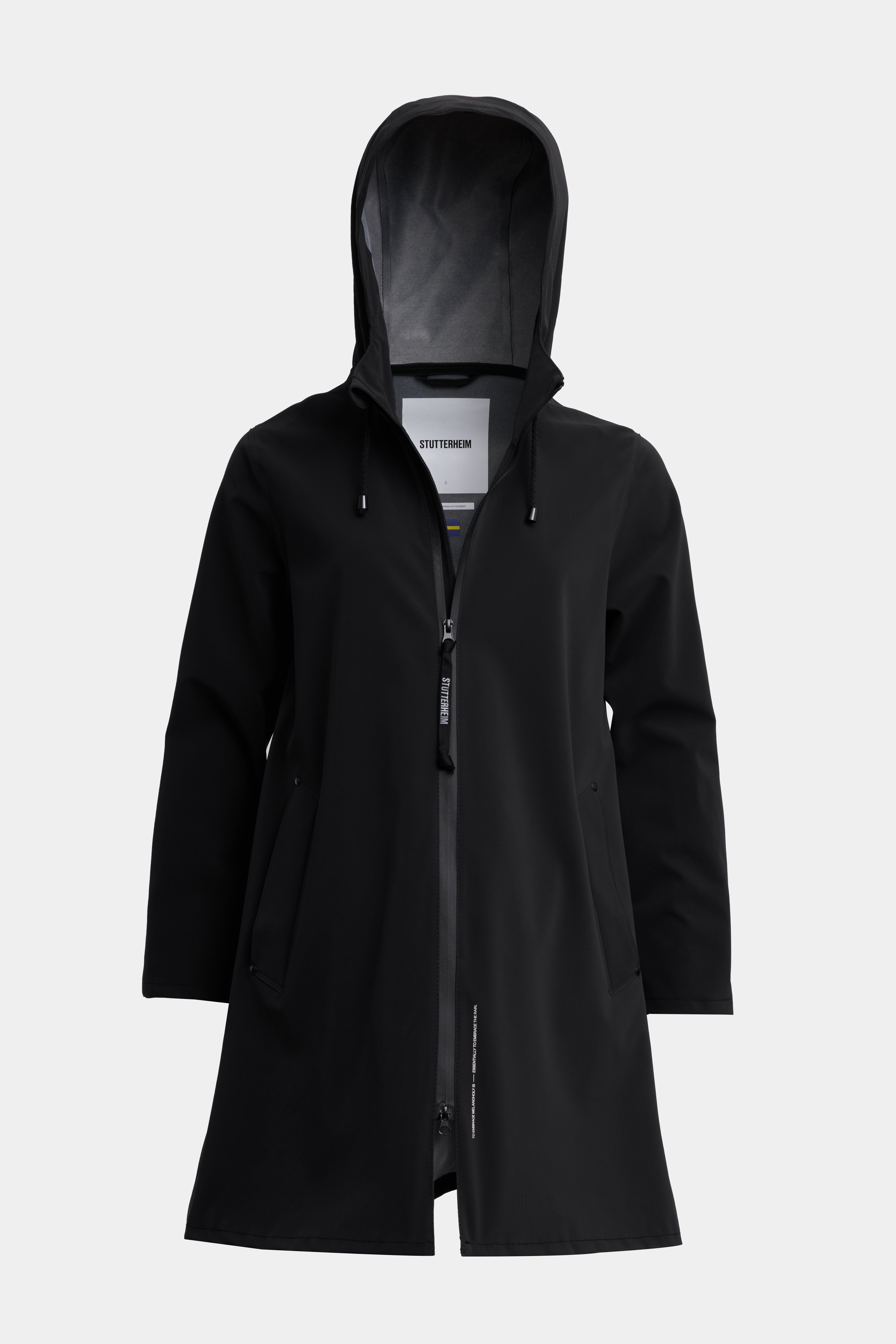 Mosebacke Lightweight Matte Zip Raincoat Black STUTTERHEIM US